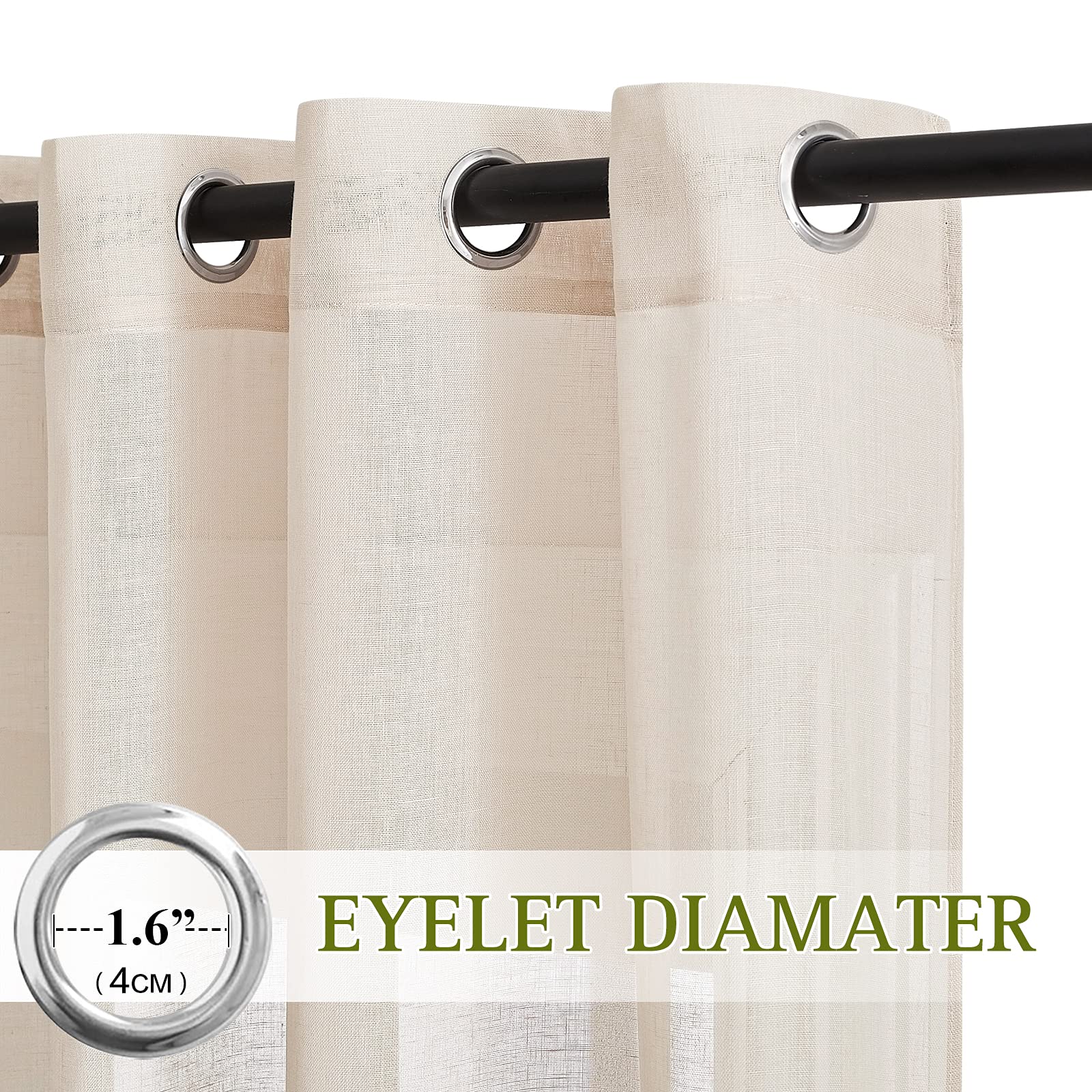 PONY DANCE 2 pieces semi-transparent linen curtains - Image 3
