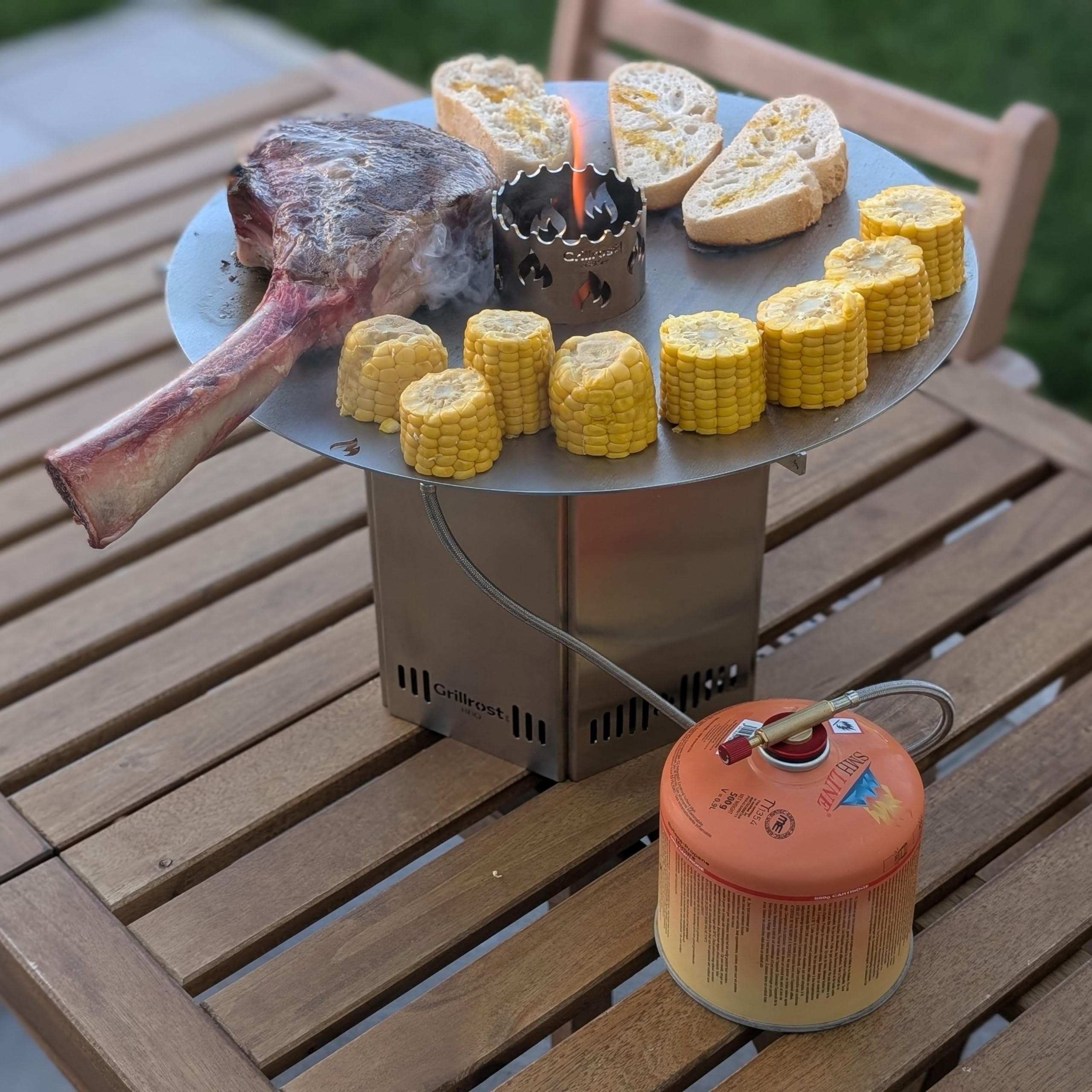 Camping-Feuerplatte aus Edelstahl steckbar - Original Grillrost.com