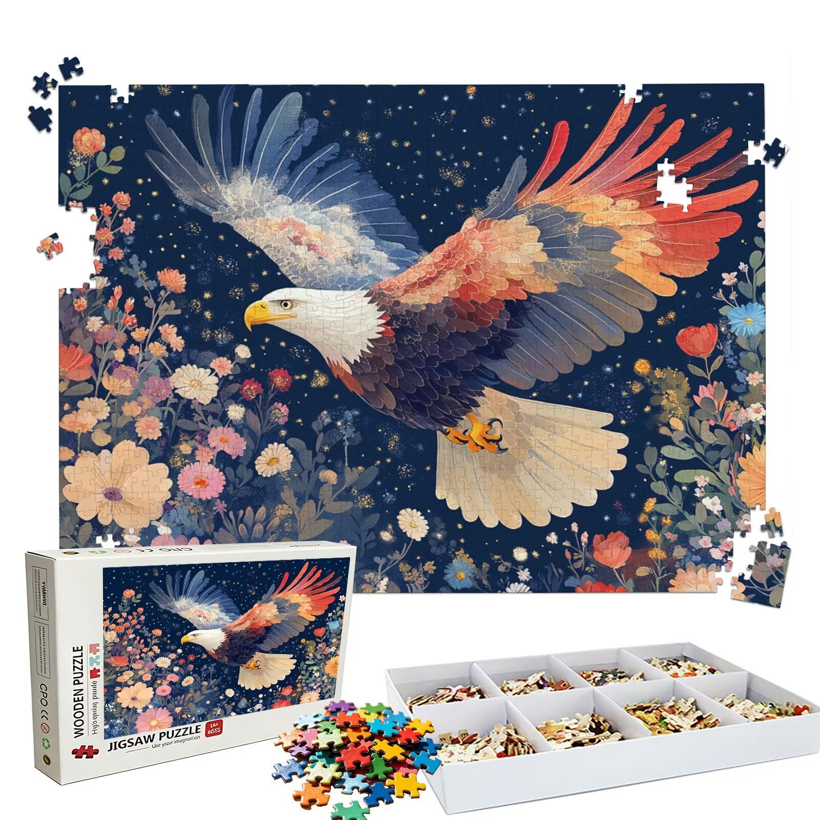 Puzzle 2000 Pezzi astratto aquila, Puzzle 2000 Pièces Challenge Impossible, Puzzles 99.5x70.5 cm Taglia Grande Adulti, Giochi Educativo per Famiglie, Puzzles Classici, Decorazioni Casa W3H-646