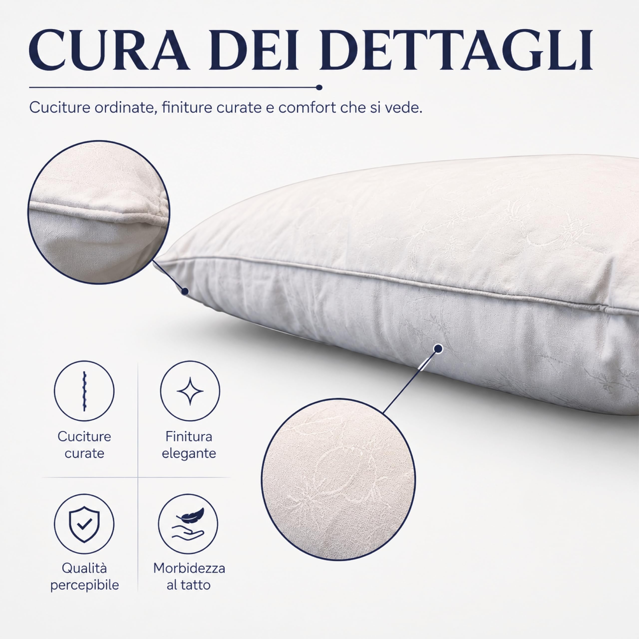 Cuscino Lana Cheviot Naturale 70x40x15 cm