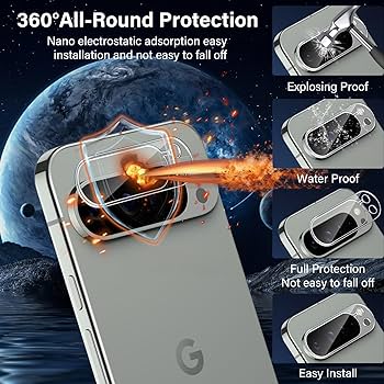 MAYtobe 2 Pezzi Vetro Temperato Per Google Pixel 9 Con 2 Pezzi Protezione Fotocamera, Pellicola Protettiva Antigraffio, Senza Bolle, Durezza 9H, Ultra Trasparente Protezione Schermo