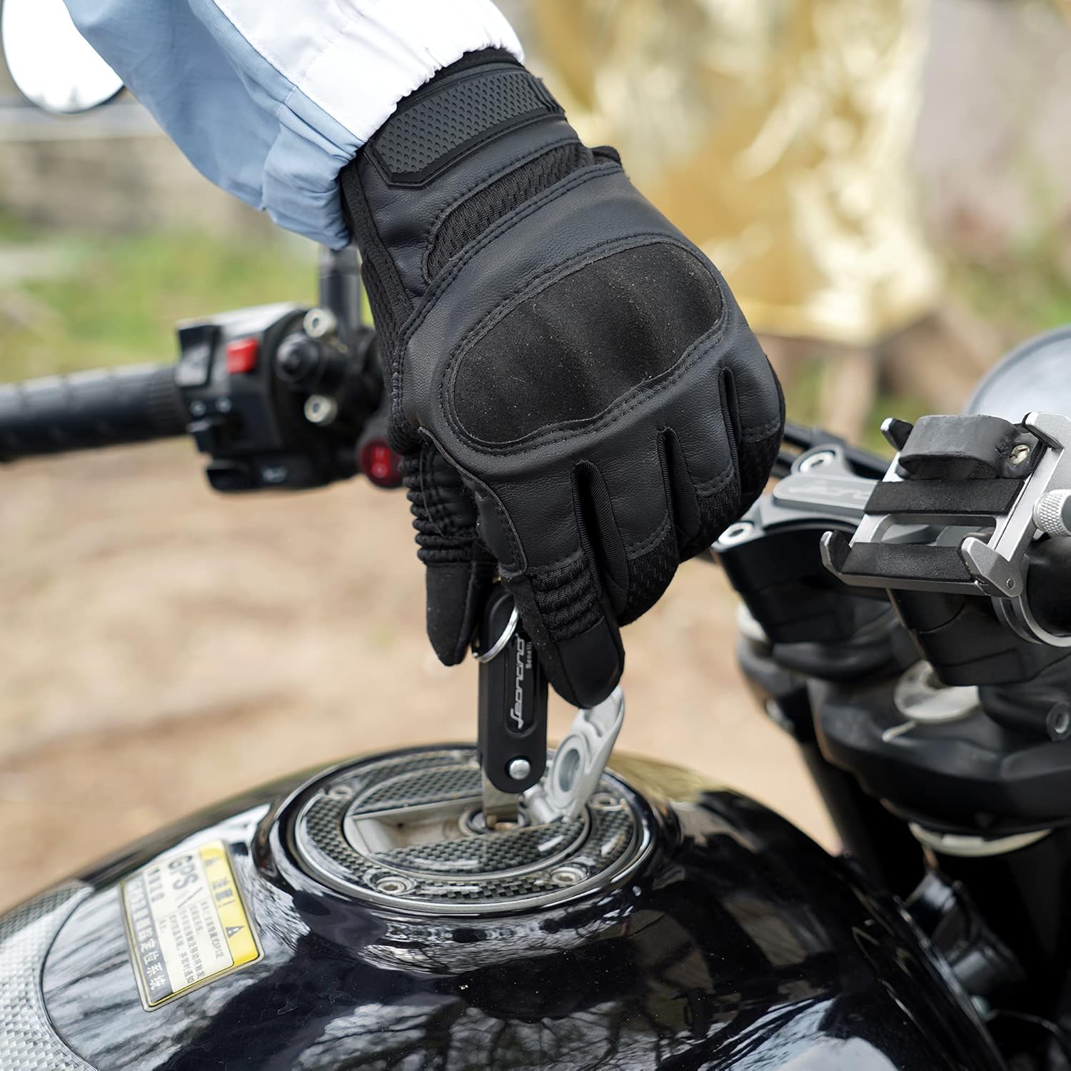 AXBXCX Touch Screen Full Finger Gloves for Motorcycles Cycling Motorbike ATV Bike Camping Climbing Hiking Work Outdoor Sports Men Women Black L : Automotive