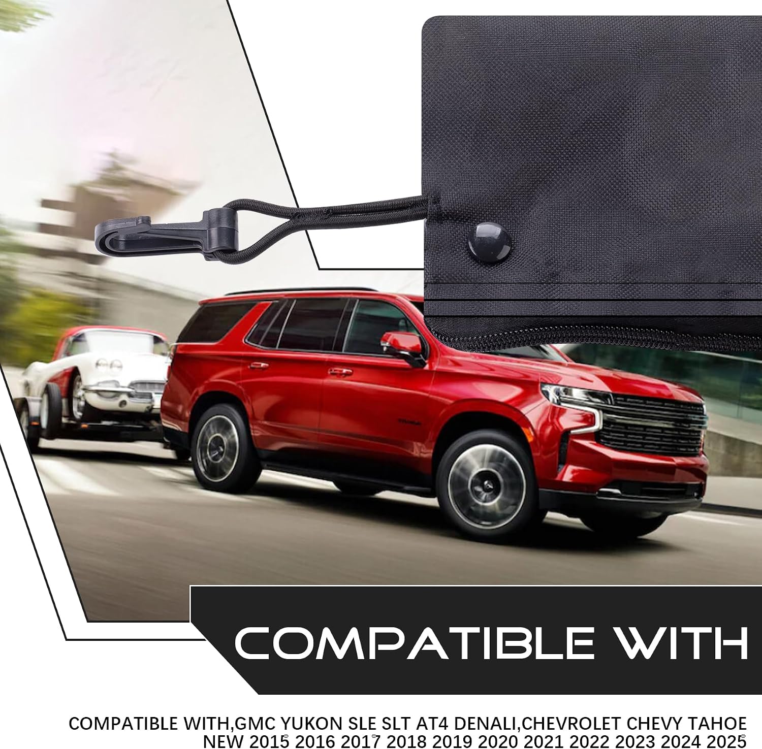JINGKE Envelope Style Cargo Net Trunk Car Tailgate Netting Compatible with Chevrolet Chevy Tahoe, GMC Yukon SLE SLT AT4 Denali New 2015-2025 Trunk Car Tailgate Netting(L Code)