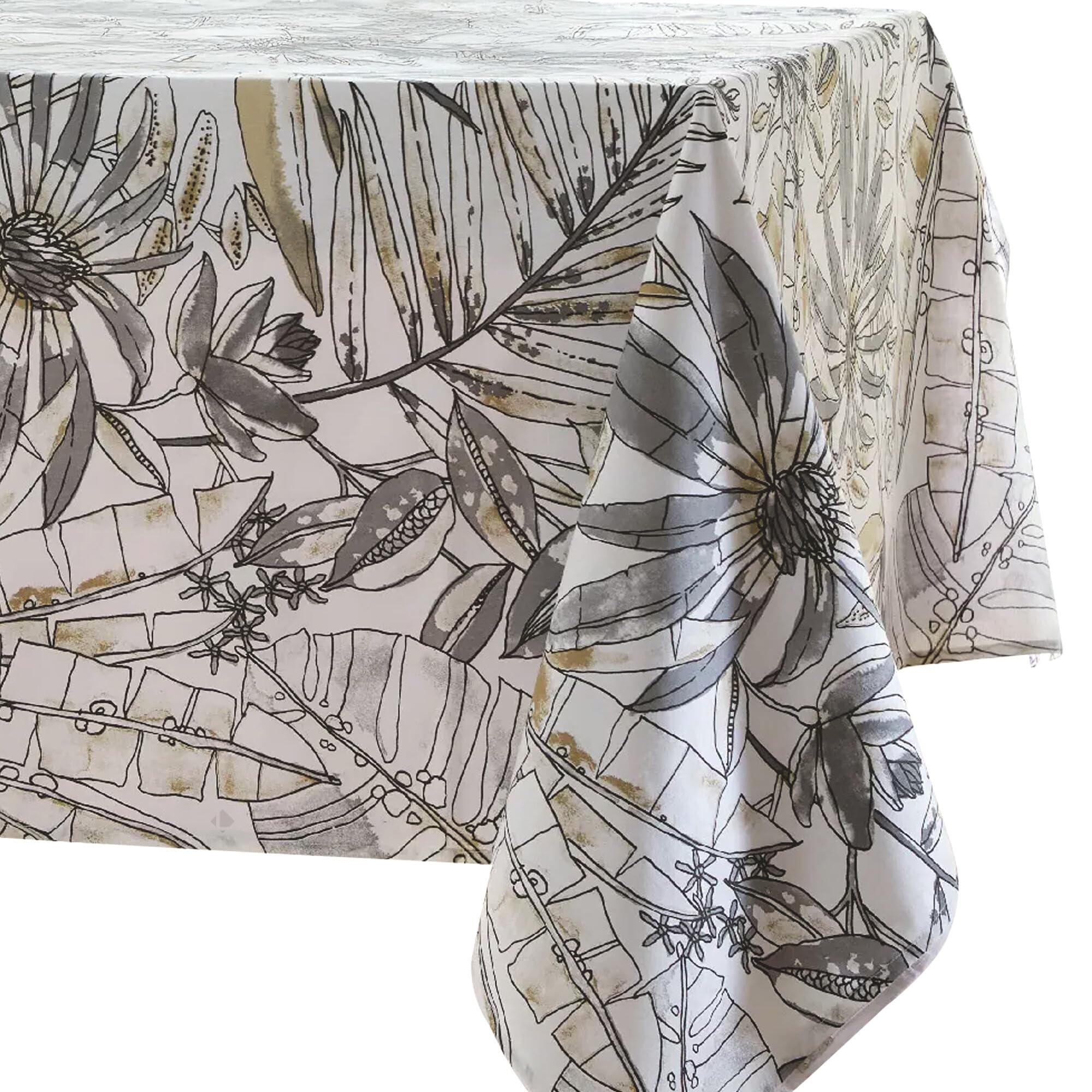 Linnea Tischdecke, rechteckig, 160 x 250 cm, Bahia, Kohlegrau, 100 % Baumwolle + Acrylbeschichtung, Abwaschbar, Outdoor