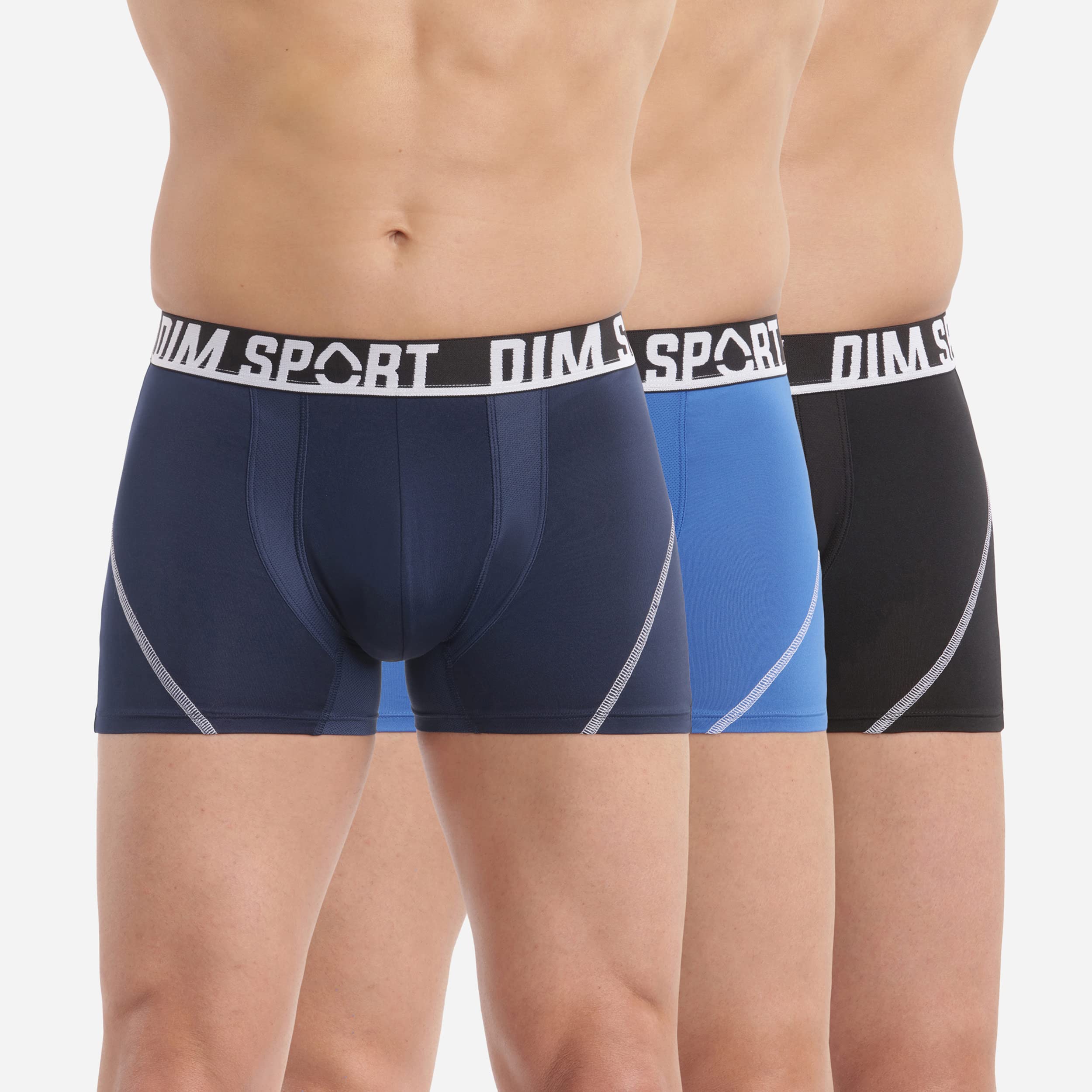 DIM Boxer Homme Sport – Lot de 3 | Microfibre Respirante à Séchage Rapide | Thermorégulation & Maintien Optimal