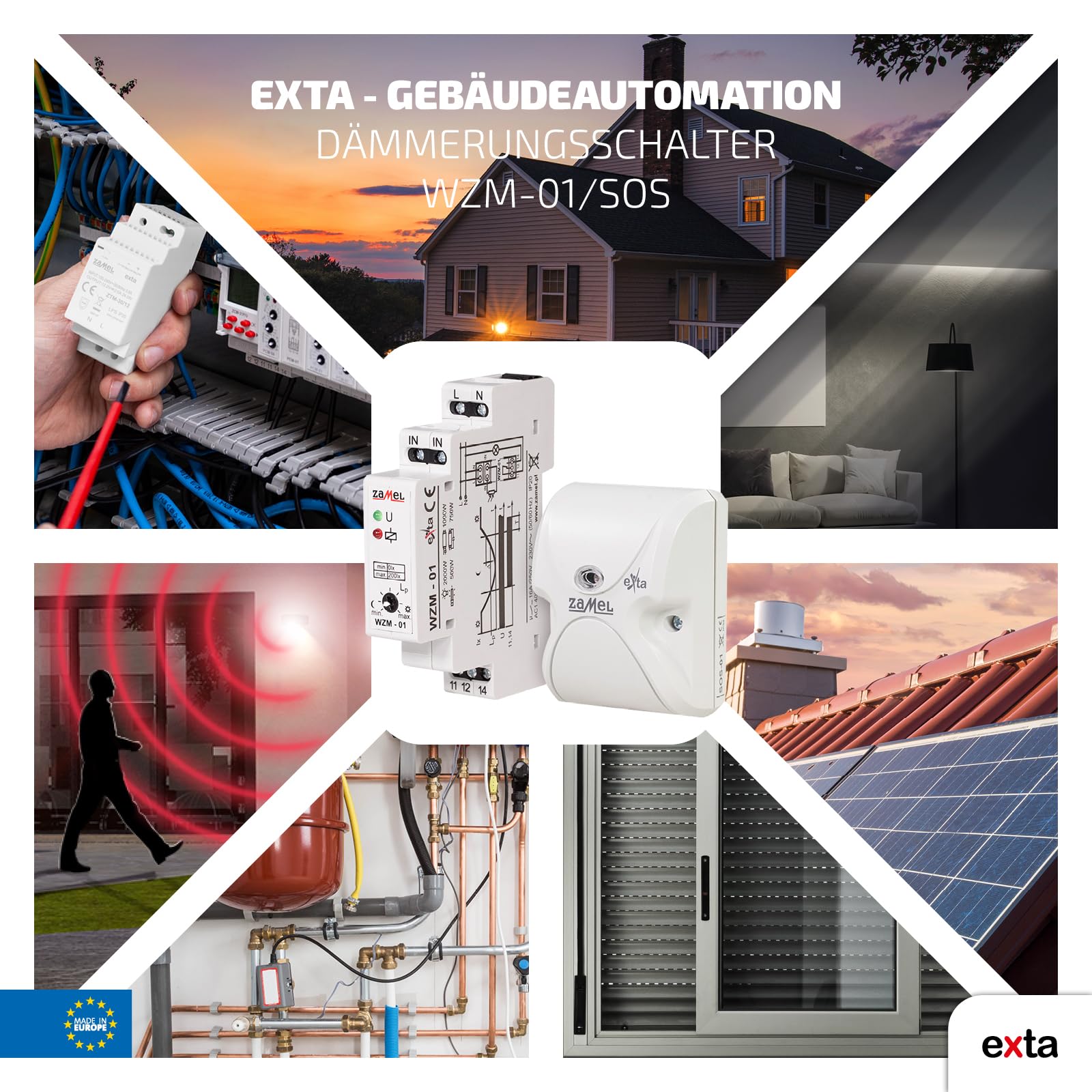 EXTA Dämmerungsschalter, 2 Stück, WZM- 01/ SOS