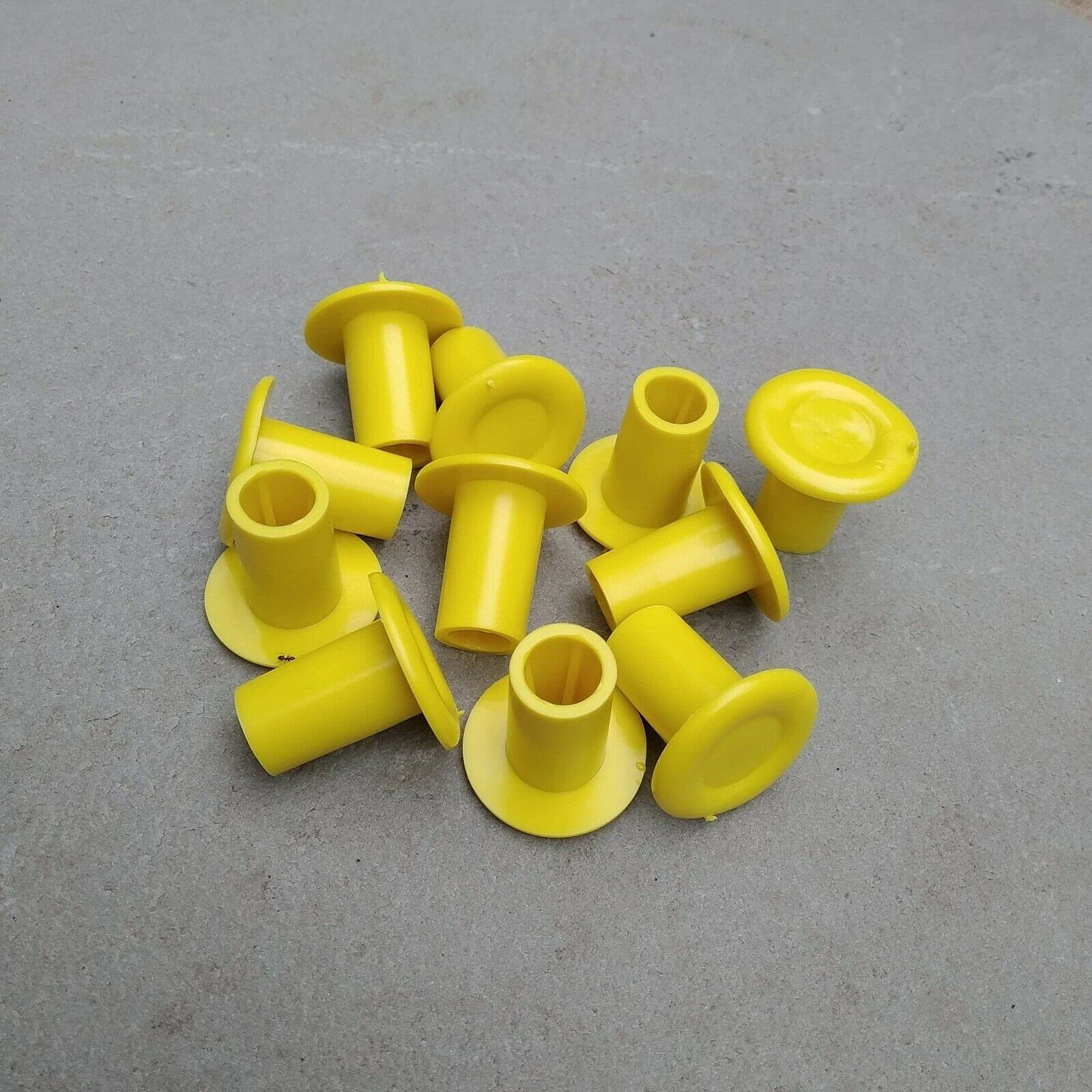 EliteKoopers 50Pcs Yellow Rubber Cane Safety Toppers Caps For Garden Outdoor Protectors