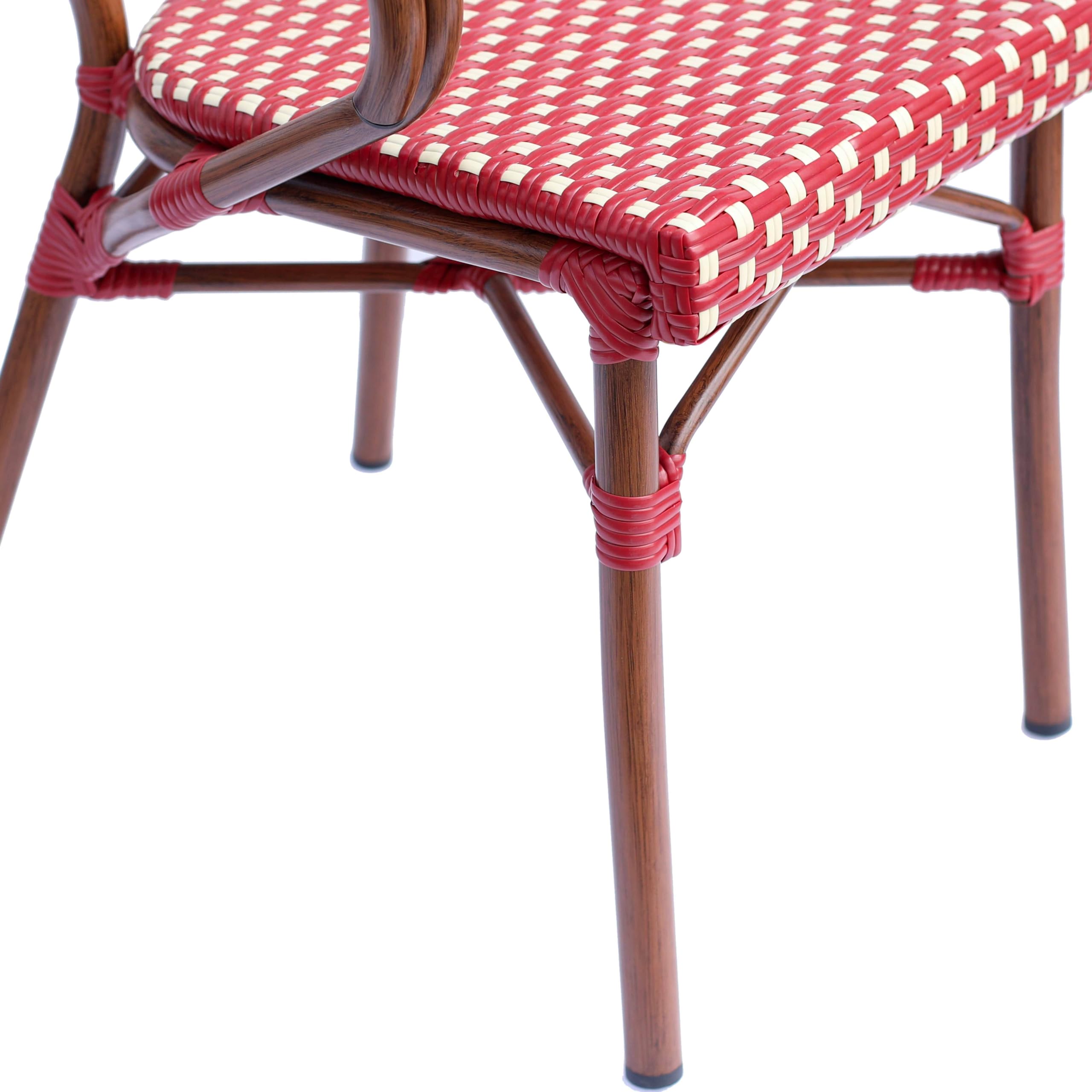 Oviala Fauteuil de terrasse bistrot Parisien en Aluminium Rouge