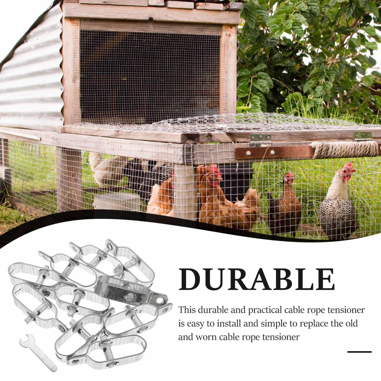 10pezzi Tenditore Filo Acciaio Heavy Duty e Resistente All Usura Per Reti e Giardini