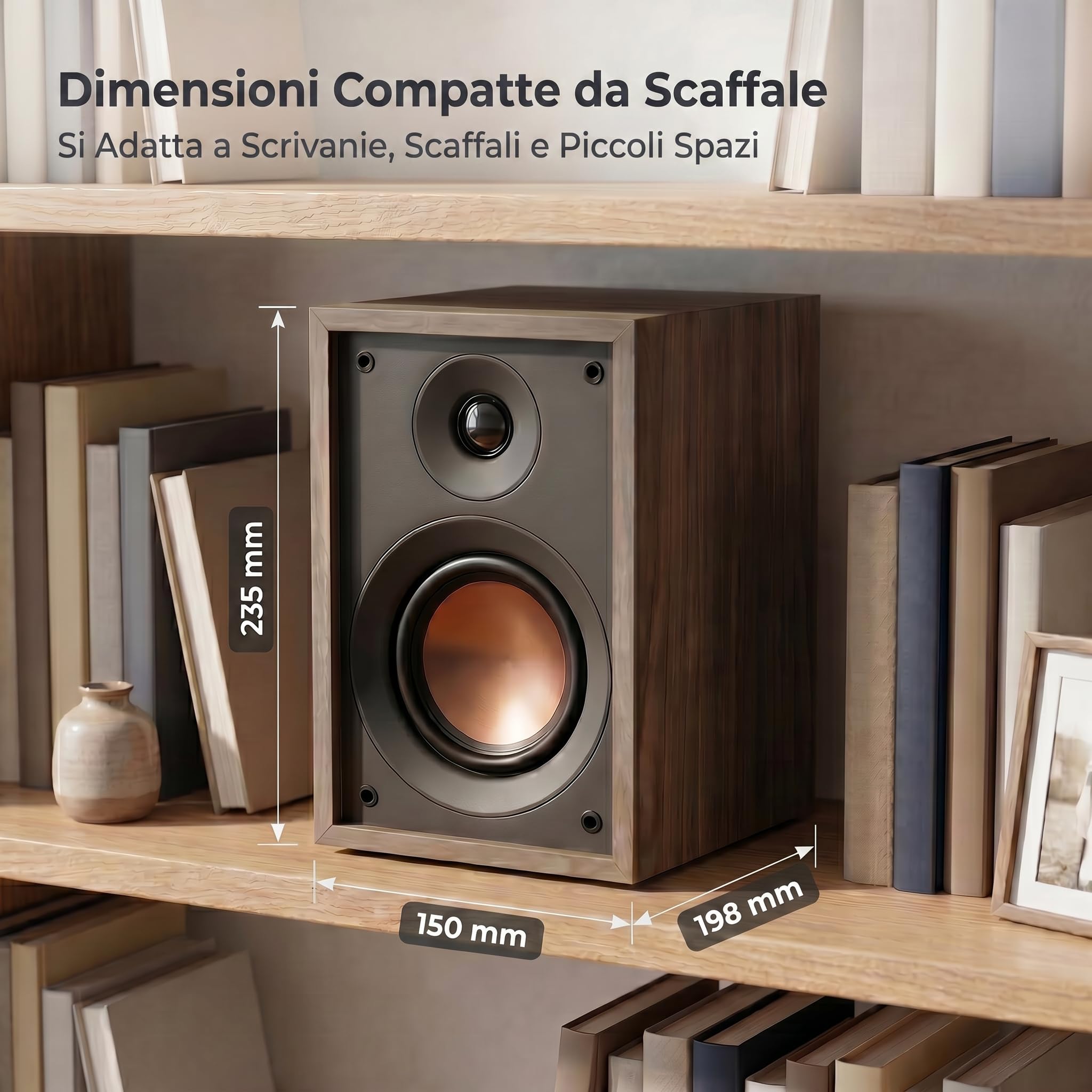HiVi-Swans Oasis - Altoparlanti passivi a 2 vie, da scaffale, per stereo desktop o audio surround home theater