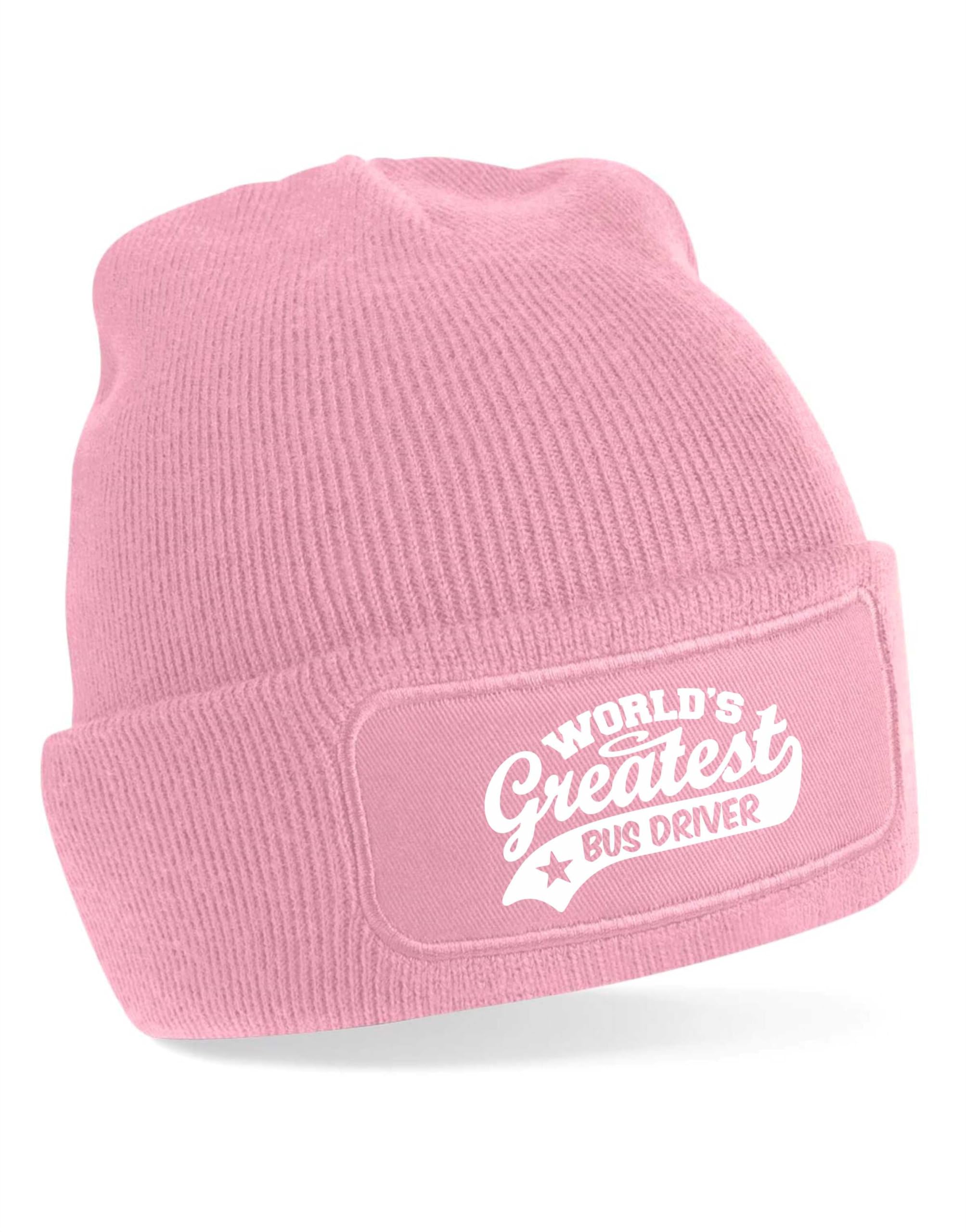 Print4u Women's Pink Beanie Hat Greatest Bus Driver Gift For Her Gift For Him Birthday