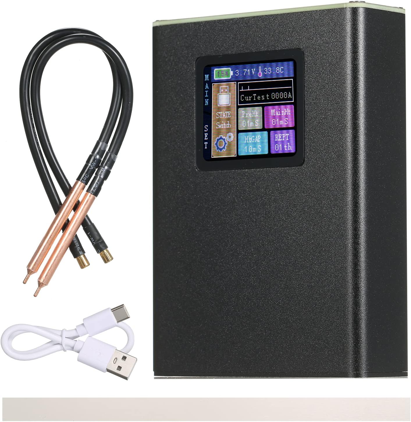 Spot Welder, Adjustable Handheld Spot Welder with LCD Screen, Portable Rechargeable DIY Mini Spot Welding Machine with Nickel Belt and Spot Welding Pen for 18650