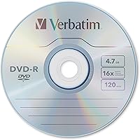 Vista 2 de Verbatim DVD-R Blank Discs AZO Dye 4.7GB 16X Recordable Disc - 50 Pack Spindle,Silver