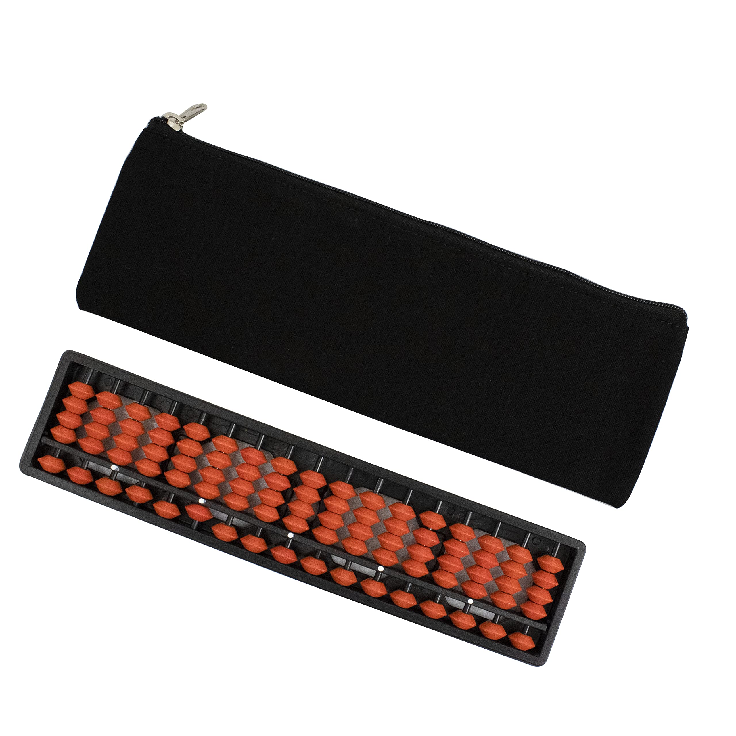 Spillbox Abacus Math Learning Kit for Kids 17 Rod Abacus with Canvas Pouch - Black (Brown)