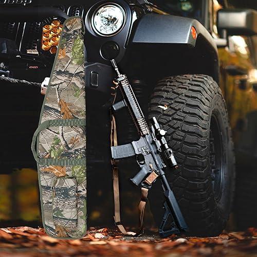 Miniatura 8 de TVDARMO Funda suave para rifle de pistola, funda de escopeta de 444852 pulgadas con bolsillos para accesorios con cremallera, hombro ajustable para