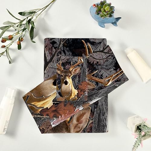 Miniatura 5 de Bhaisajyaguru Camo Buck Deer Forest - Juego de 3 toallas de baño suaves y decorativas 1 toalla de baño  1 toalla de mano  1 toalla de baño absorbente