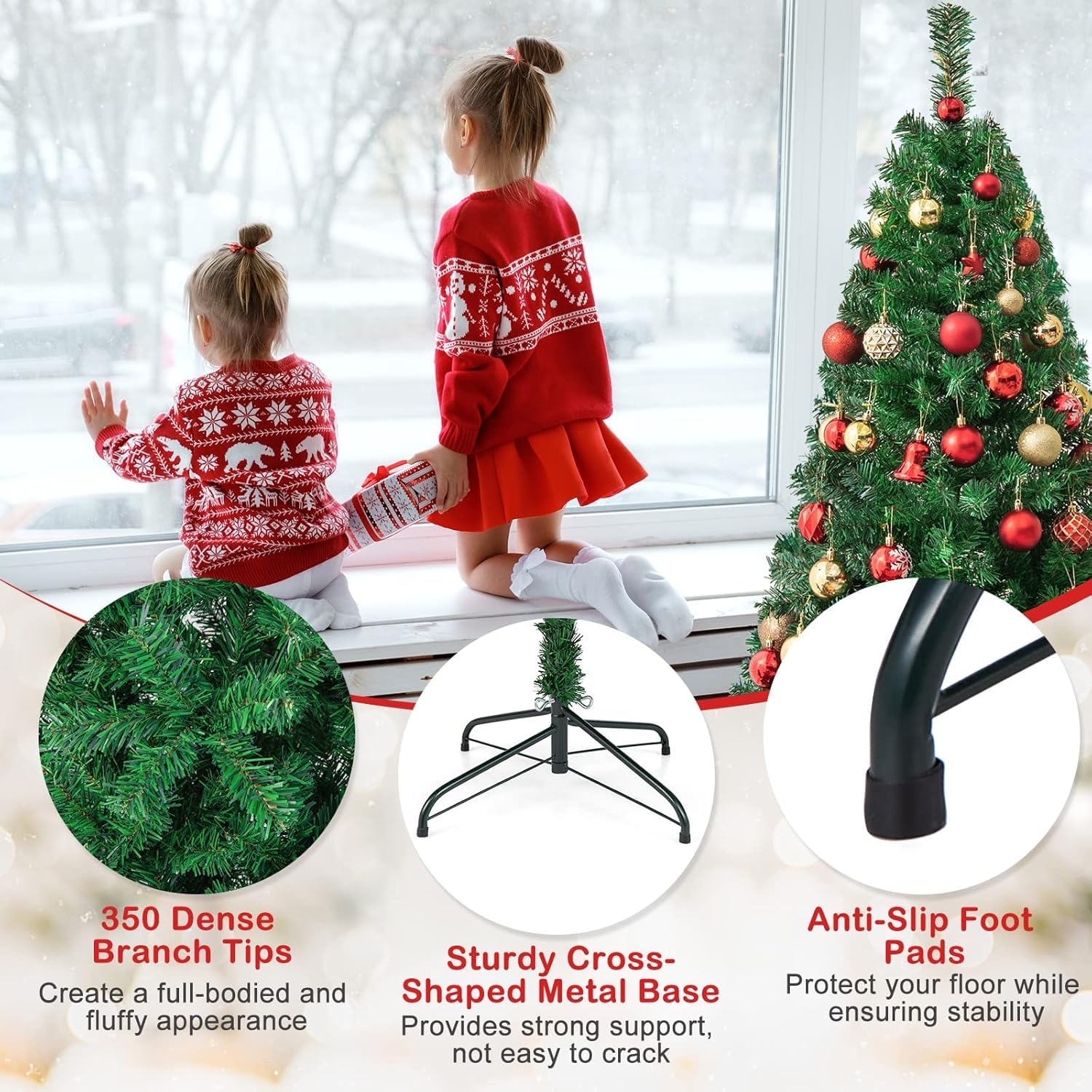 Amazon.com: Goplus 5ft Artificial Christmas Tree, Unlit Christmas