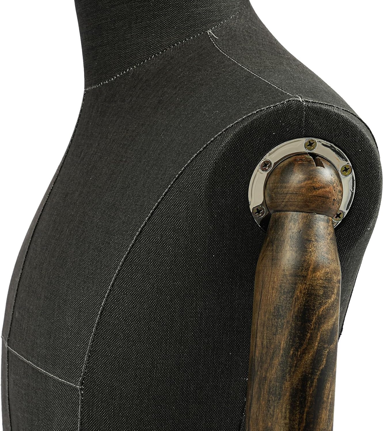 Undercat Male Mannequin Torso Dress Form, Mannequin Body with Stand & Solid Wood Arm, 59.06-70.87" Adjustable Height Clothing Manikin with Detachable Pants Rack & Shoe Holder (Black)