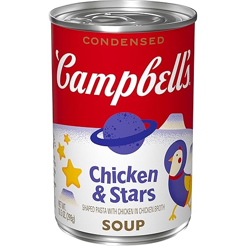 Campbell's Sopa condensada de pollo y estrellas para niños, lata de 10.5 onzas