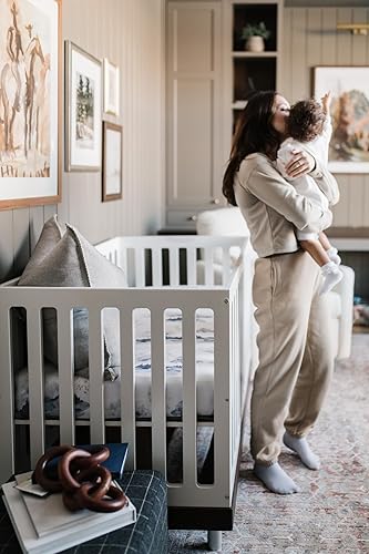 Miniatura 3 de Oilo Sábana para cuna, transpirable, ajustada, jersey de algodón turco, 300 hilos, lavable a máquina, se adapta a cuna estándar (28 x 52 x 6