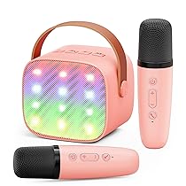 Ankuka Karaoke per Bambini Karaoke con Microfono Karaoke Cassa Bluetooth con 2 Microfoni, Regalo Bambina Giochi Bimba Regalo Compleanno per 3, 4, 5, 6, 7, 8, 9,10,11,12+ Anni (Rosa)