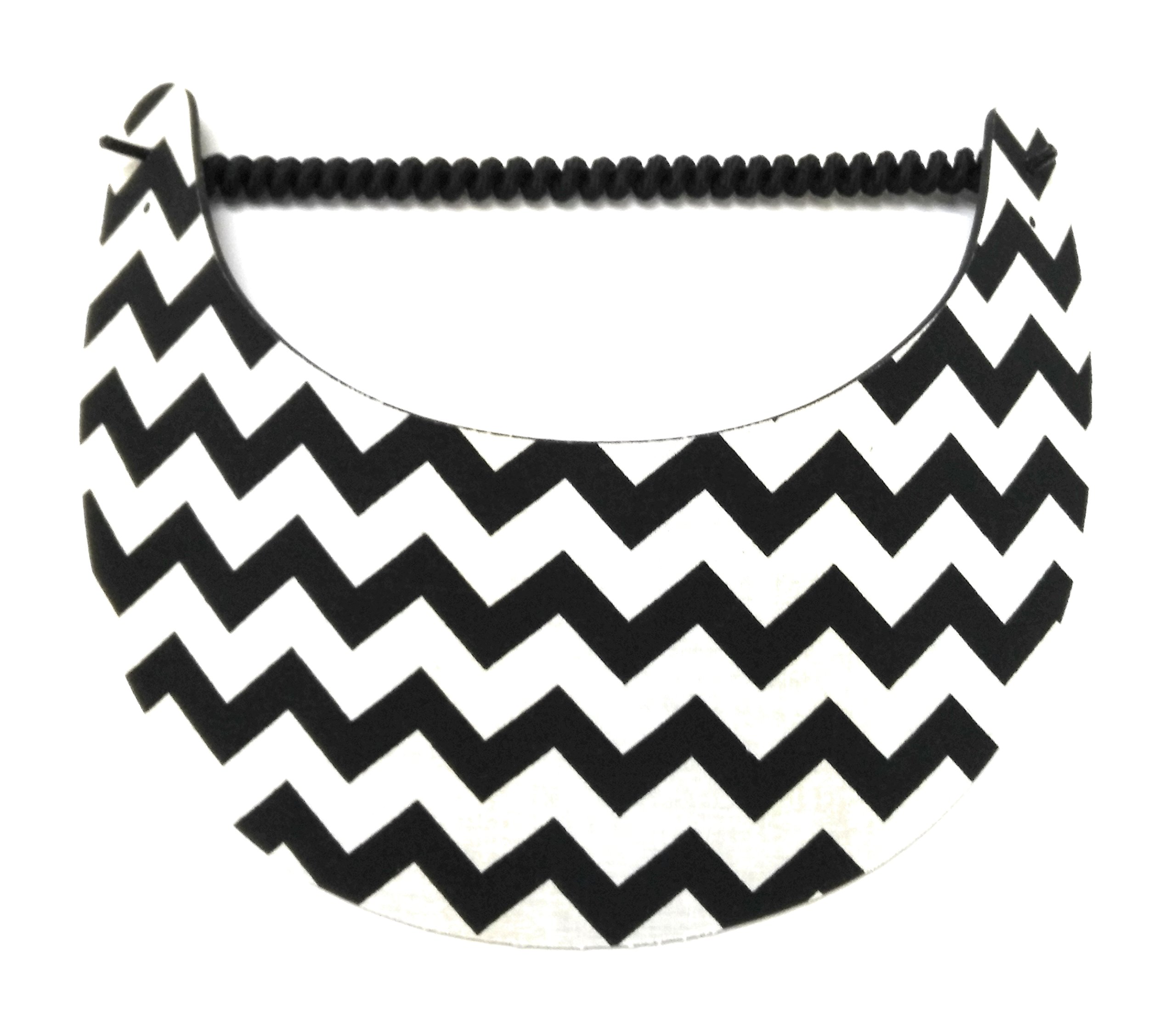 Foam Coil Back Sun Visor (Black & White Zig-Zag)