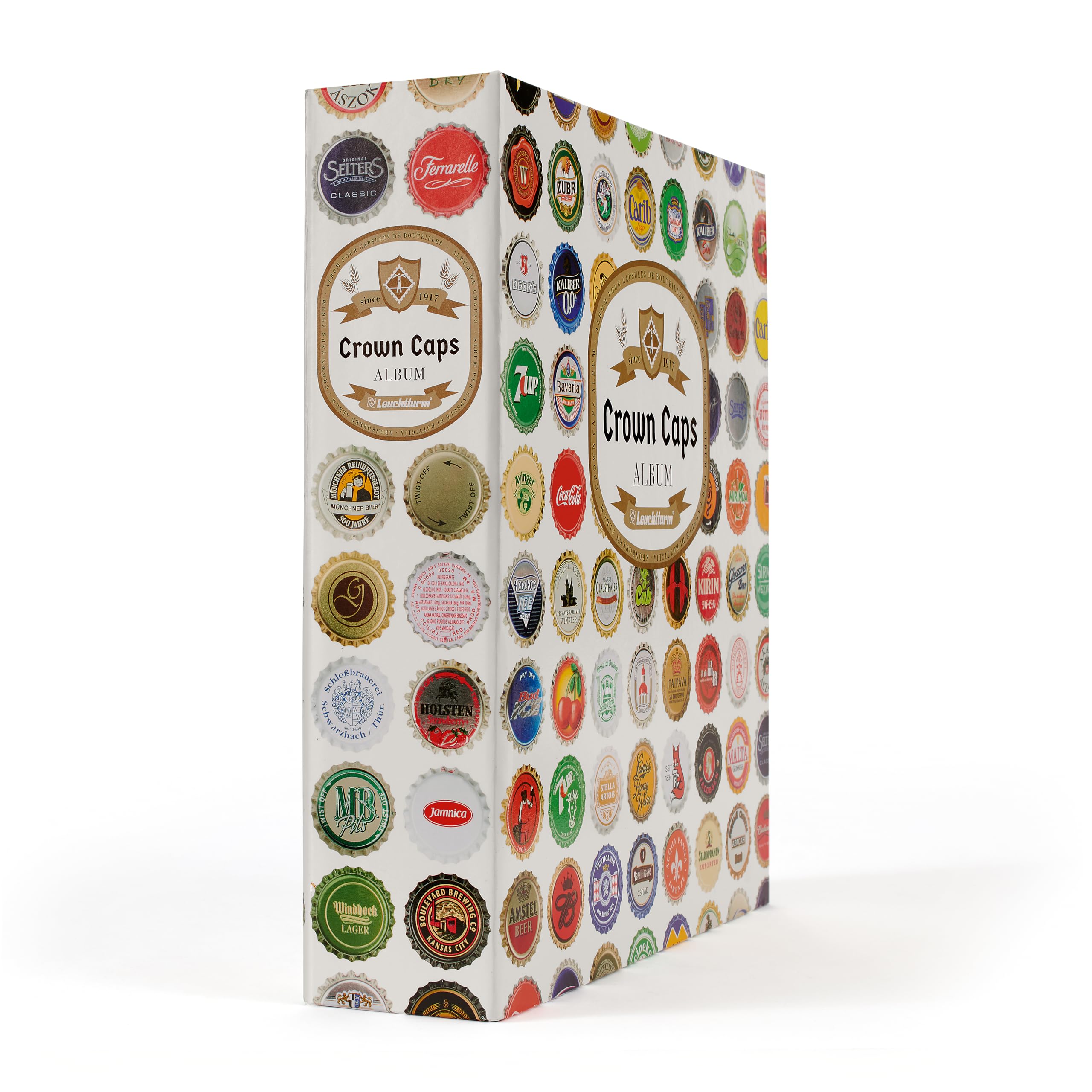 Leuchtturm 363949 Álbum de Gorras de Corona Grande, Gorras de Corona - Inglés, con 5 Fundas Compart para 210 Gorras de Corona usadas