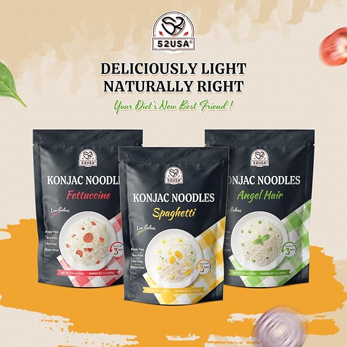 Fideos Konjac Shirataki 52USA, Bajo en Carbos 1500g, 6 Paquetes miniatura 3