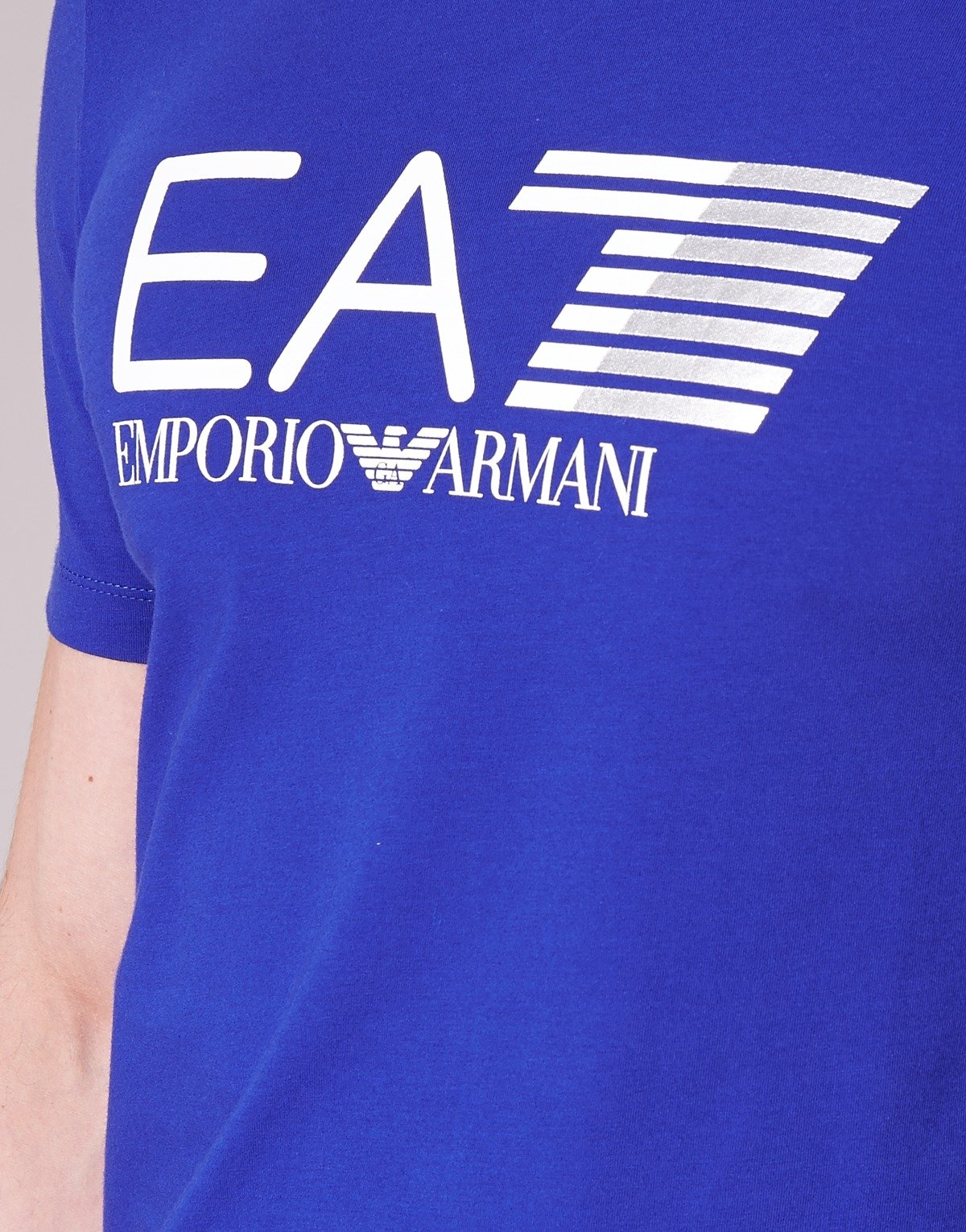 Emporio Armani EA7 Mens Train Visibility niebieskie T-shirty, niebieski, l