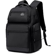 FENRUIEN Business Travel Backpack for Men,Large Capacity Laptop Backpack with USB Charging Port,Multifunctional Water Resistant Expandable Black Bag Fits 15.6 Inch computer