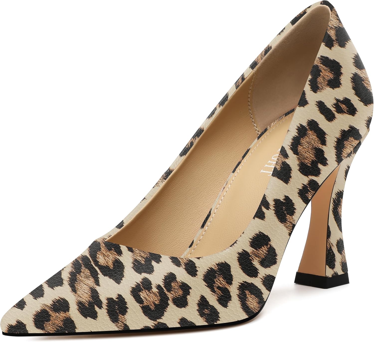 AMBELIGHT Women's Pointed Toe Stiletto Pumps 3.2 Inch High Heels Slip On Classic Comfort Dress Shoes for Wedding Party Office Work