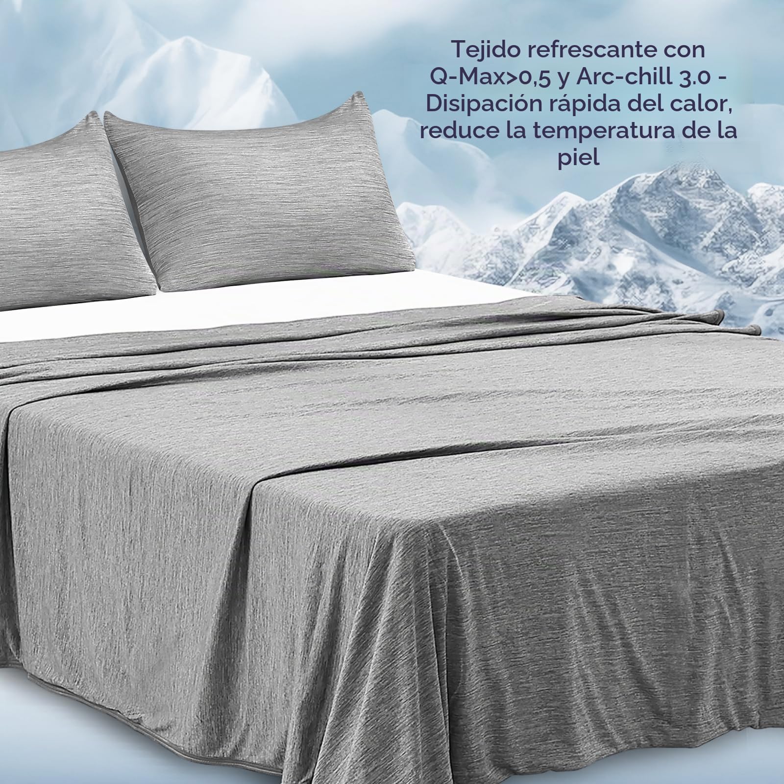 Luxear Manta Refrescante de Verano, ARC-Chill 3,0 Fibra Refrigerante Q-MAX 0,5 Manta Enfriamiento, de Doble Cara Fina Suave Transpirable Sabanas Enfriadoras, Sofa Adultos Bebés, Gris 200 x 220 cm