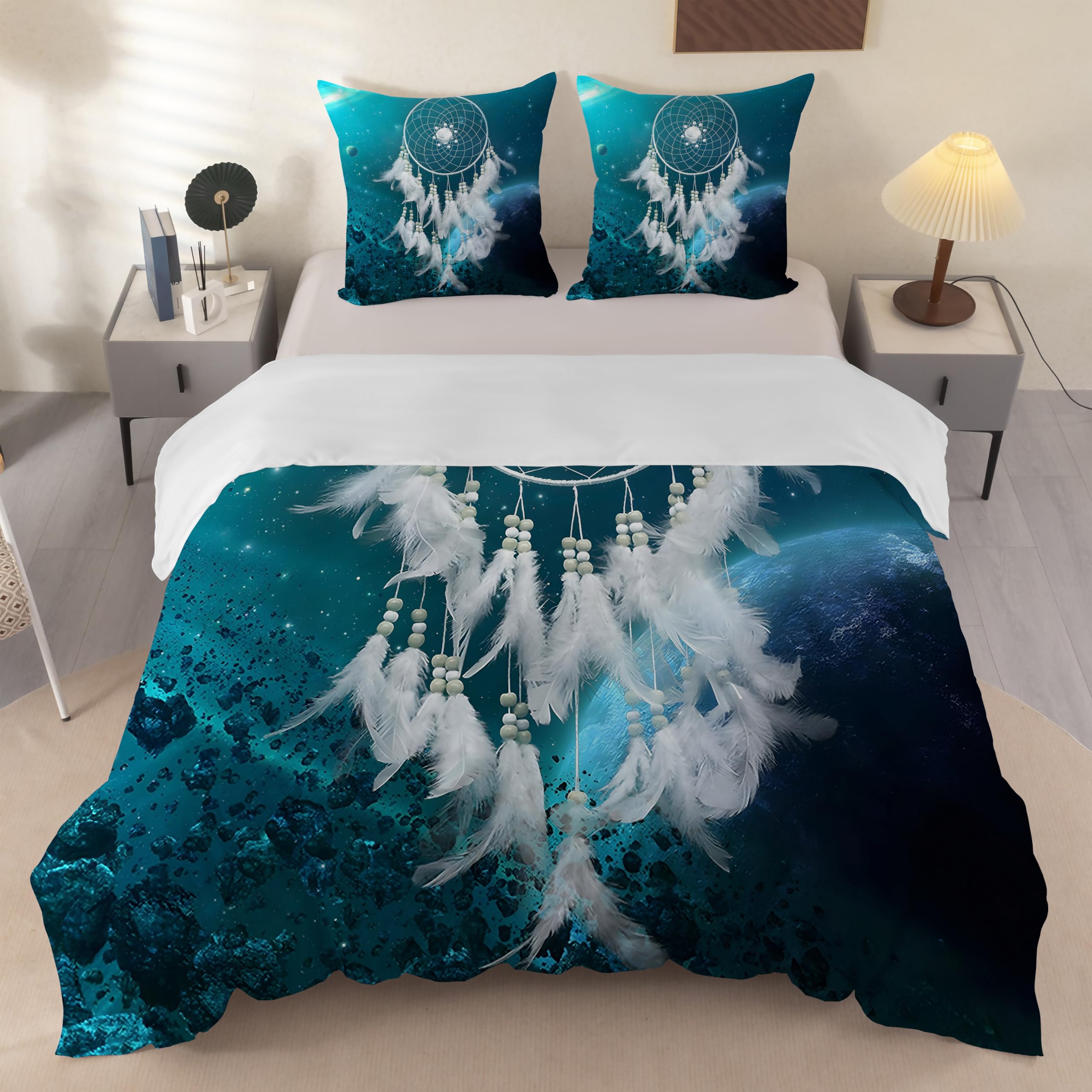 Drap Housse 90x190 Cm Mer Bleue 3D Océan - Parure De Lit Microfibre Avec Taies D'Oreiller - Pour Matelas Épais