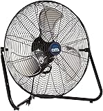 B-Air Firtana 20" High Velocity Electric Garage Floor Fan for Industrial and Home Use with 3-Speeds and Tilt Adjustable Fan Head, SAFF-20, Black - commissions earned