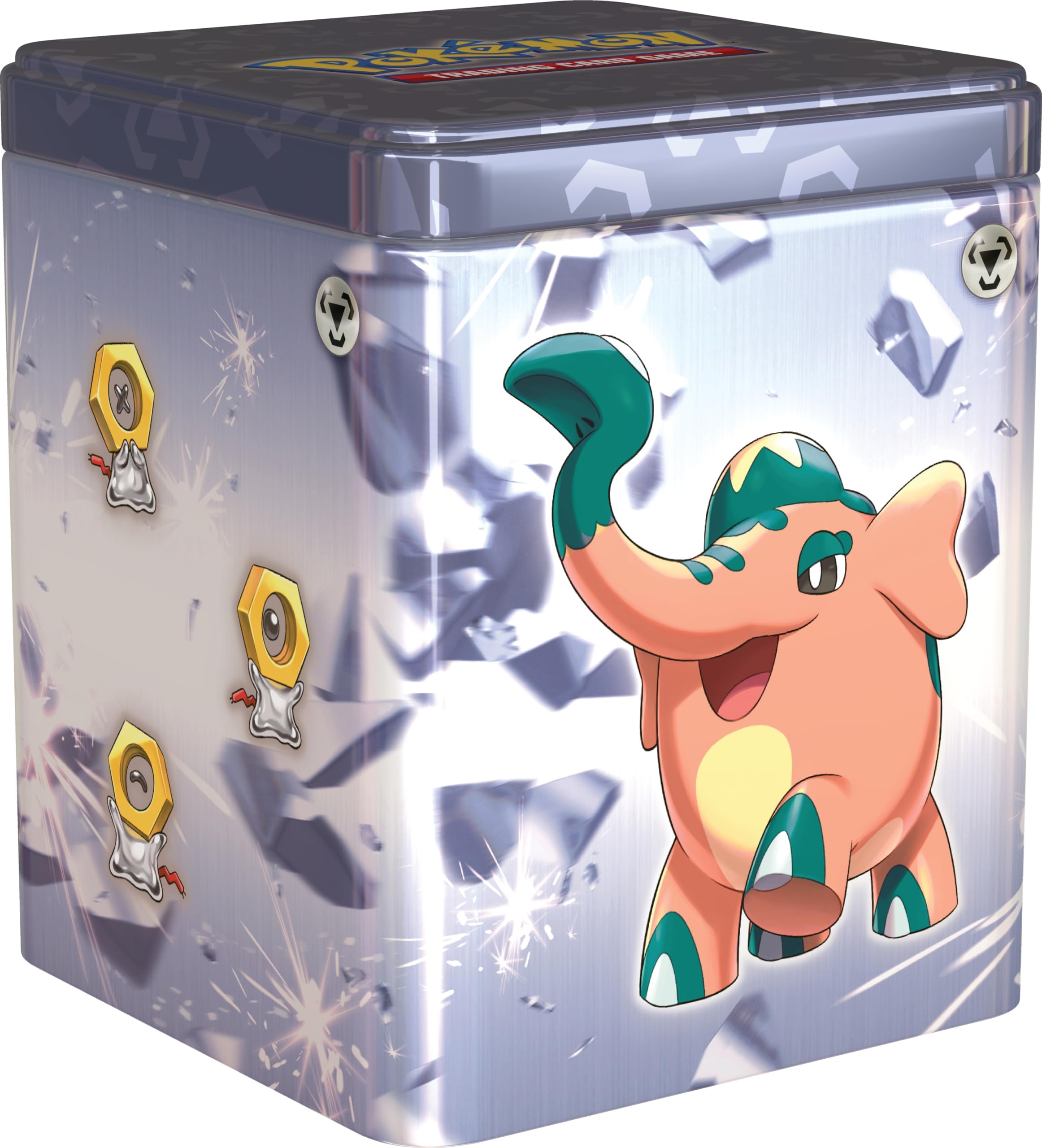 Pokemon JCC Stackable Metal Tin (3 Boosters and 2 Sticker Sides)