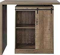 Vista 2 de Bar Table in Rustic Oak Finishindustrial Style Brown Industrial Rectangular Wood Finish