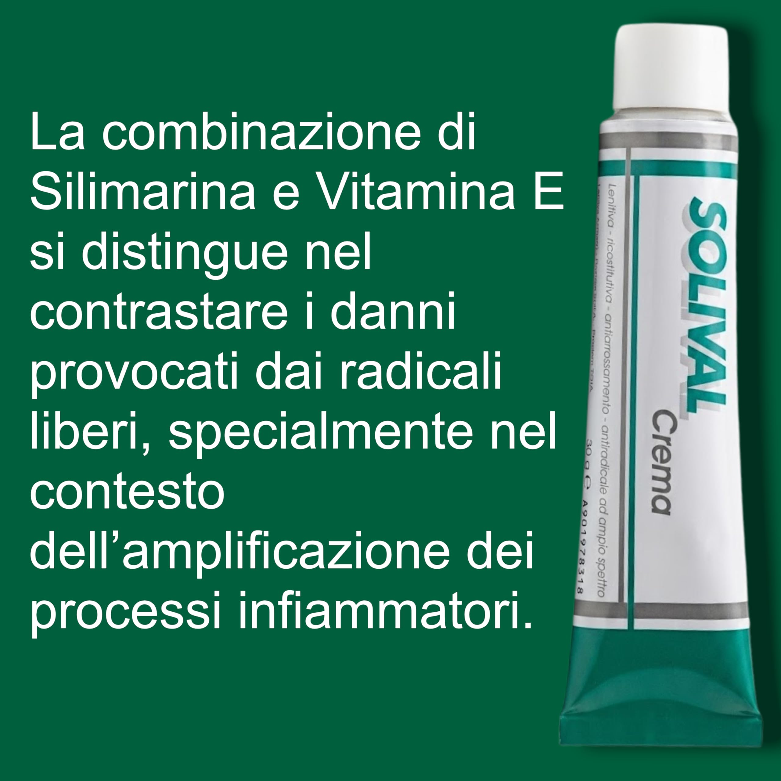 SOLLIVAL Crema Ristrutturante e Lenitiva Post-Radioterapia 50g con Beta-Glucano e Silimarina per Eritemi e Irritazioni Croniche