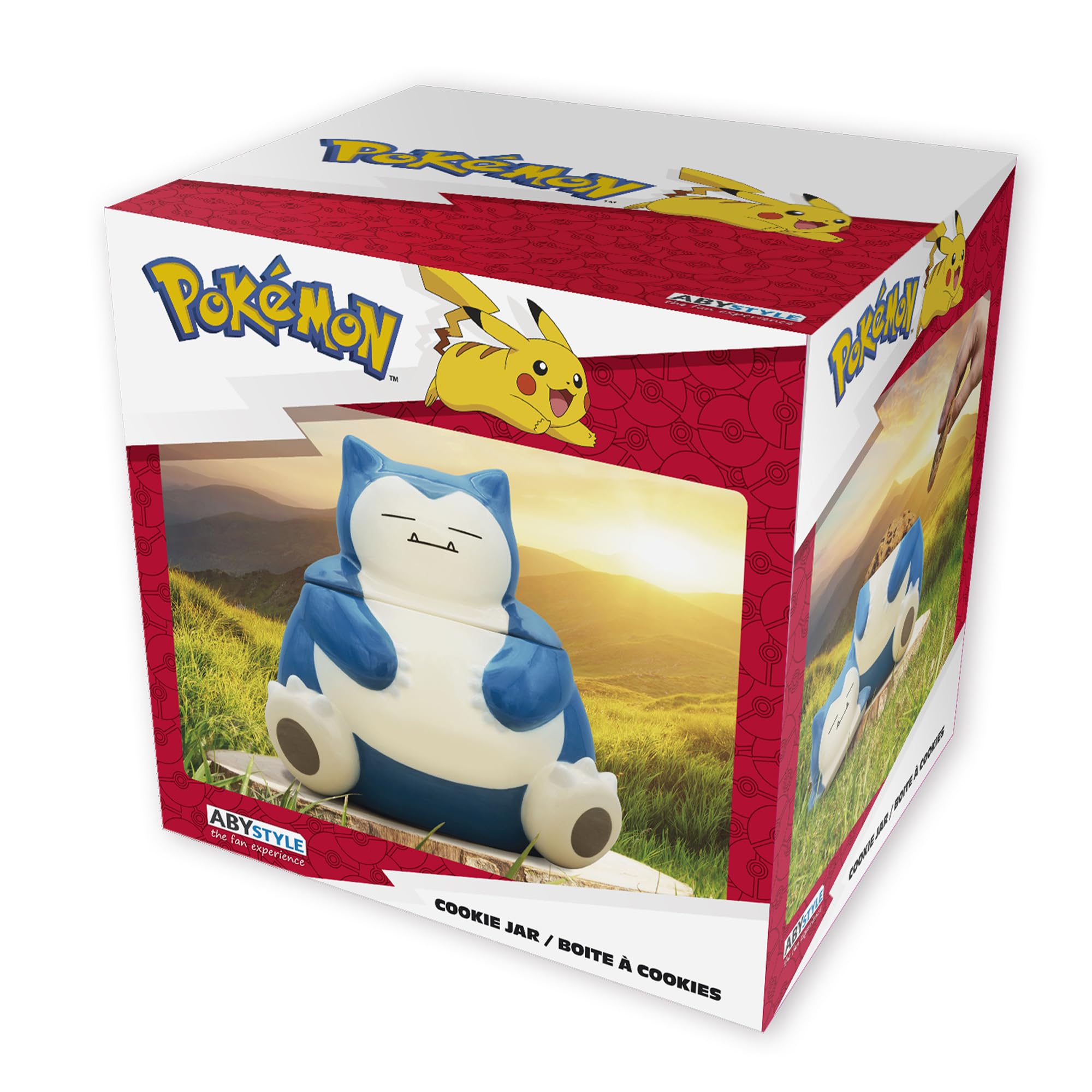 ABYSTYLE Pokémon Snorlax - Barattolo per biscotti in ceramica, 18 x 13,5 x 15,5 cm, decorazione per la cucina, contenitore ermetico per alimenti