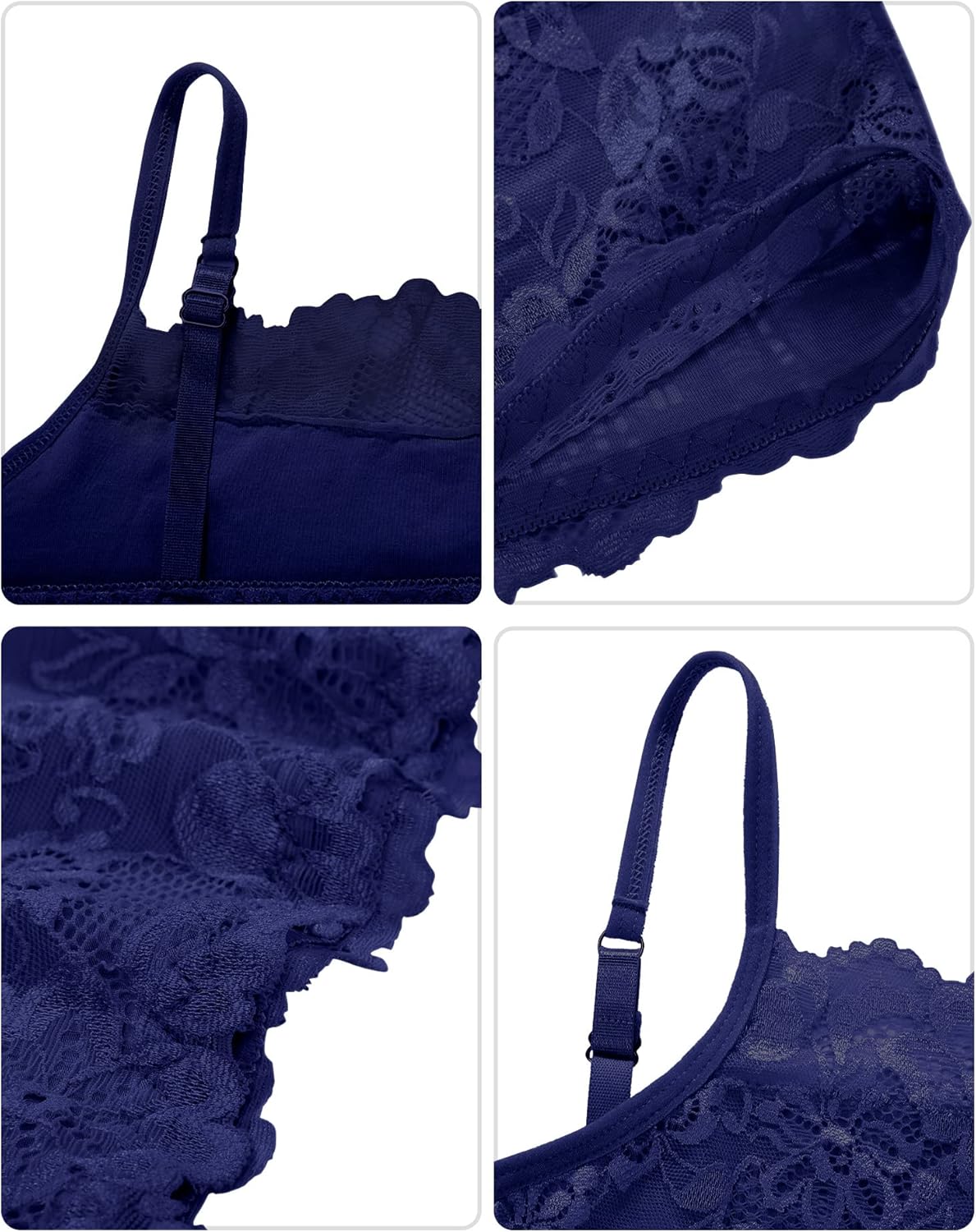 Boao 4 Pieces Women's Lace Camisole Stretch Half Cami Breathable Bra Comfort Lace Bralette Top for Lady Girls - Image 4