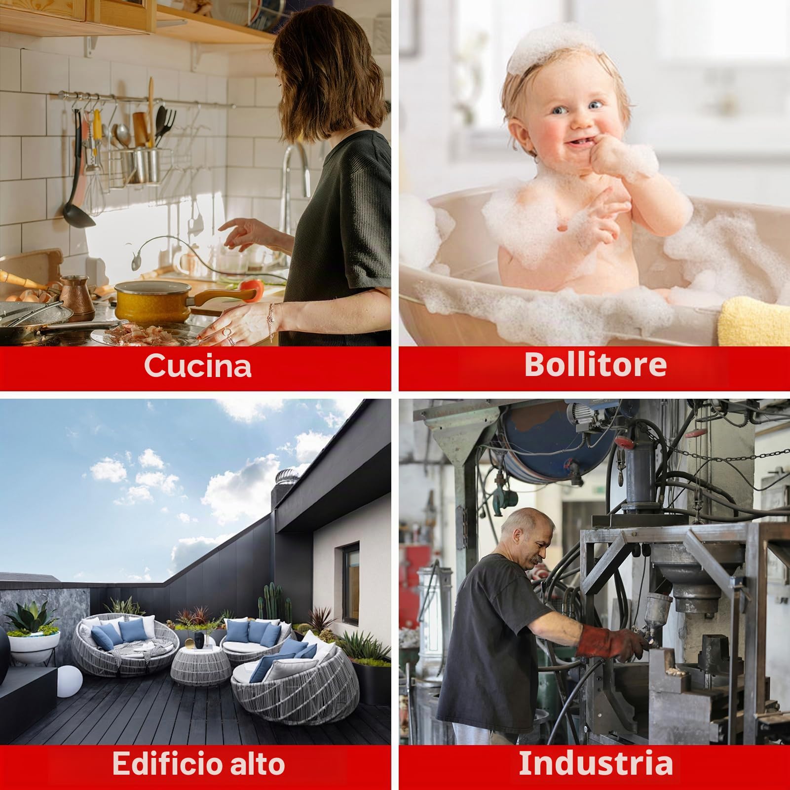 Pompa di circolazione per riscaldamento, RS25-6/180, pompa di riscaldamento con 3 livelli di potenza (46/85/100W), circolazione per acqua calda, pressione a 3 stadi (3/5/6m),piscina