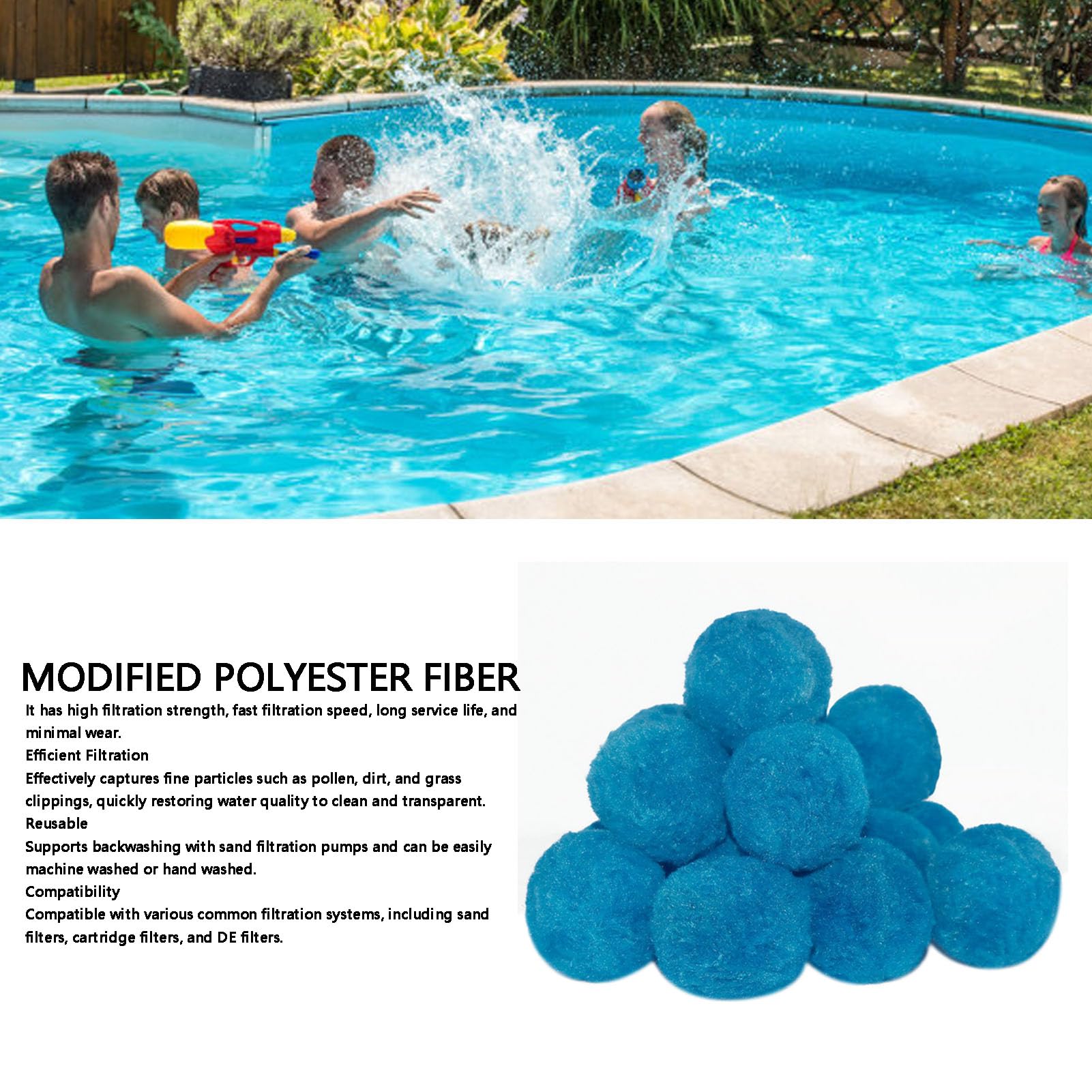 Fdit Boules Filtrantes, Filtration Réutilisable pour Sable de Piscine