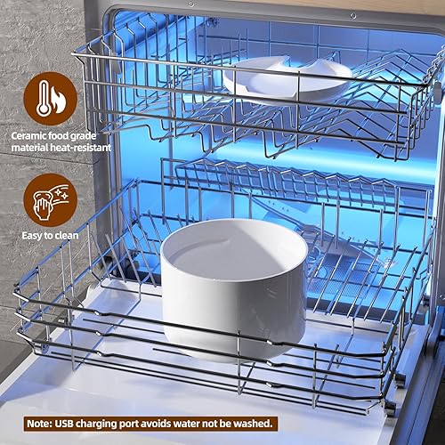 Miniatura 8 de Fuente de agua de cerámica para gatos, fuente de agua automática inalámbrica con 4 filtros para gatos, perros, múltiples mascotas