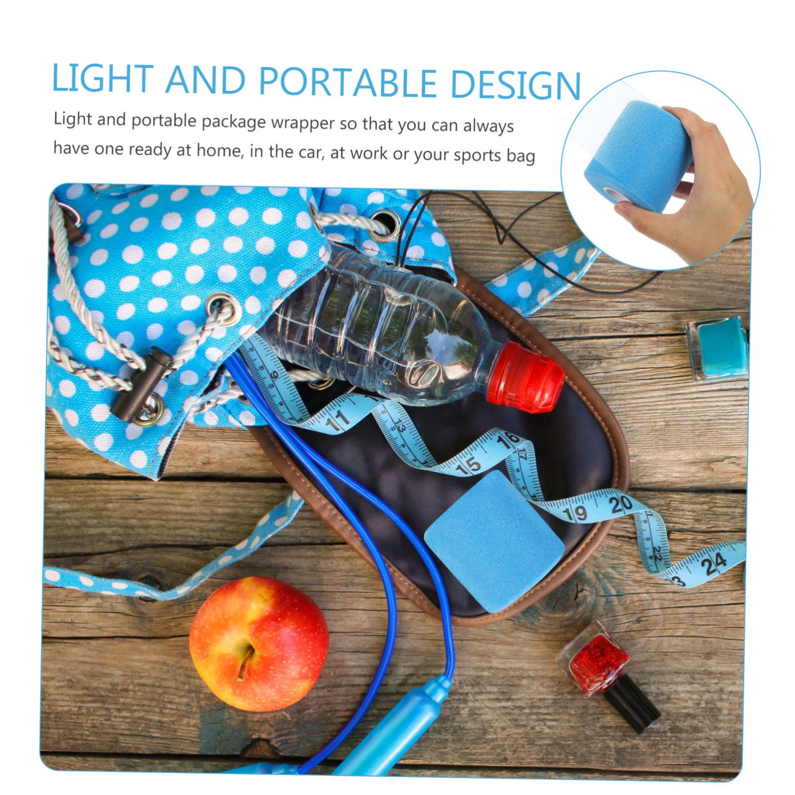 MOLUCKFU Badminton Racket Shock Absorbing Film Black/Blue Pre-wrap Elastic Fixation Tape