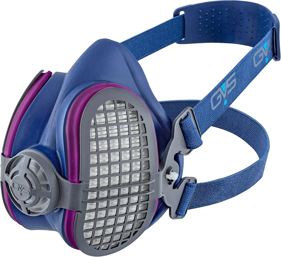 GVS ELIPSE Elastomeric Half Mask Respirator with Source Control with Replaceable and Reusable Filters Included, size S/M