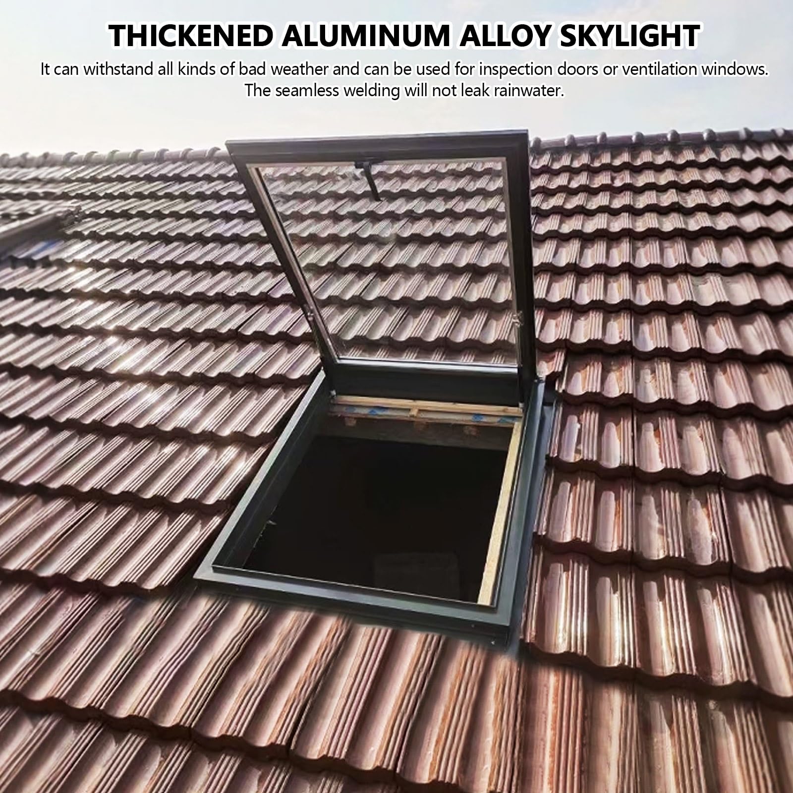 Okno dachowe ze stopu aluminium do użytku na zewnątrz, wentylacja świetlik dachowy z oświetleniem piwnicy, wylot powietrza, okno dachowe, idealne do ogrodów zimowych i na strychach.
