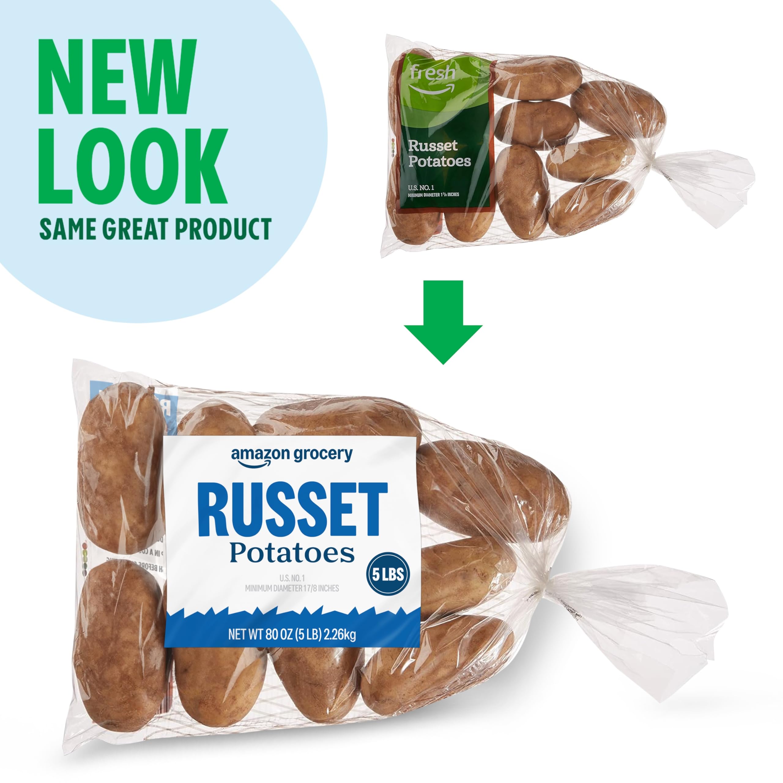 Amazon Grocery Russet Potatoes 5 Lb Previously Fresh Brand Packaging May Vary — view 2