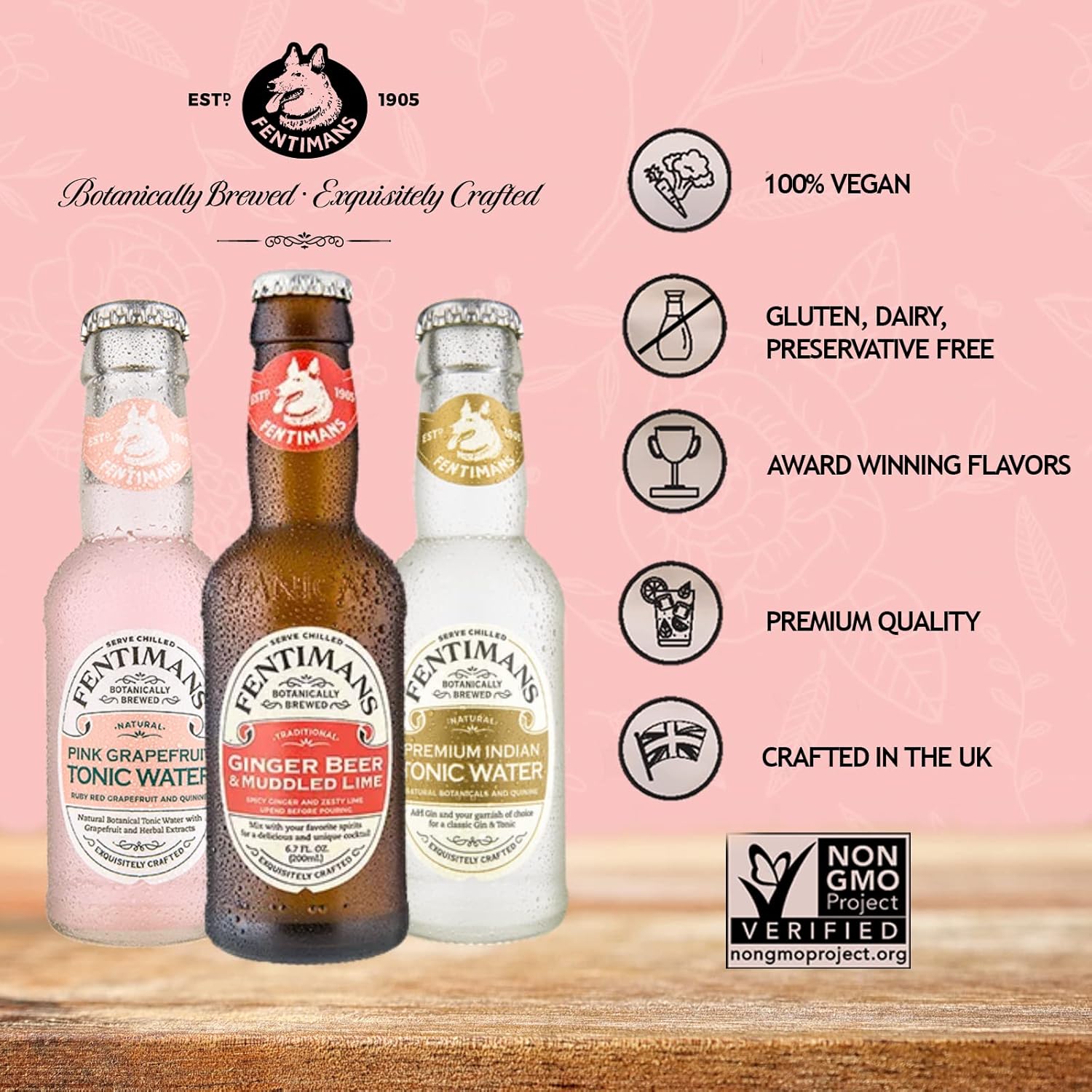 Fentimans Sparkling Ginger Beer & Muddled Lime - Ginger Beer Non Alcoholic, Ginger Ale, Mixer, Craft Soda, No Artificial Flavors - 6.7 Fl Oz (4 Pack)