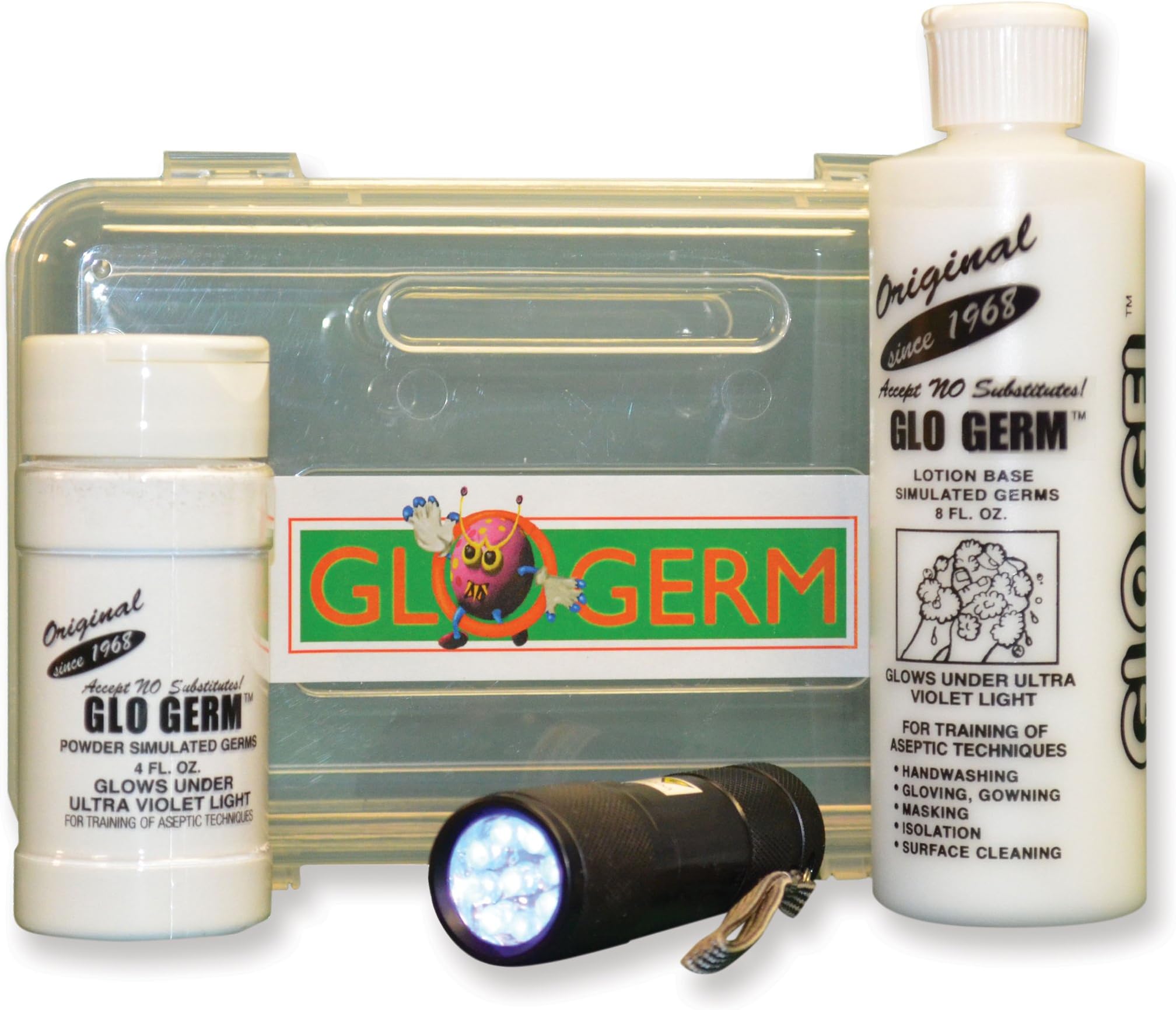 GLO GERM Experiment Kit, 8 Ounce Gel, 1.9 Ounce Powder