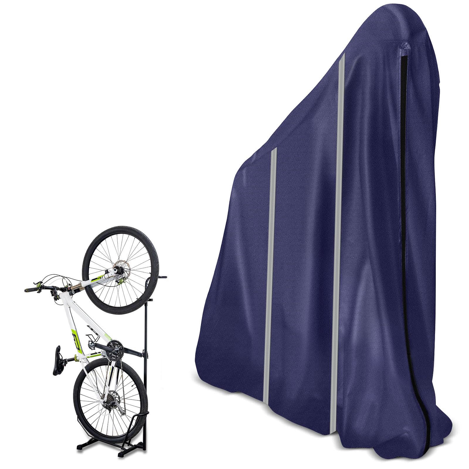 Vertical Bike Rack Cover for Garage - Waterproof Freestanding Bike Storage Rack Cover for Indoor Outdoor , Tear Proof Weatherproof Protection Against Rain, Snow, Dust (Storage Rack Not Included)
