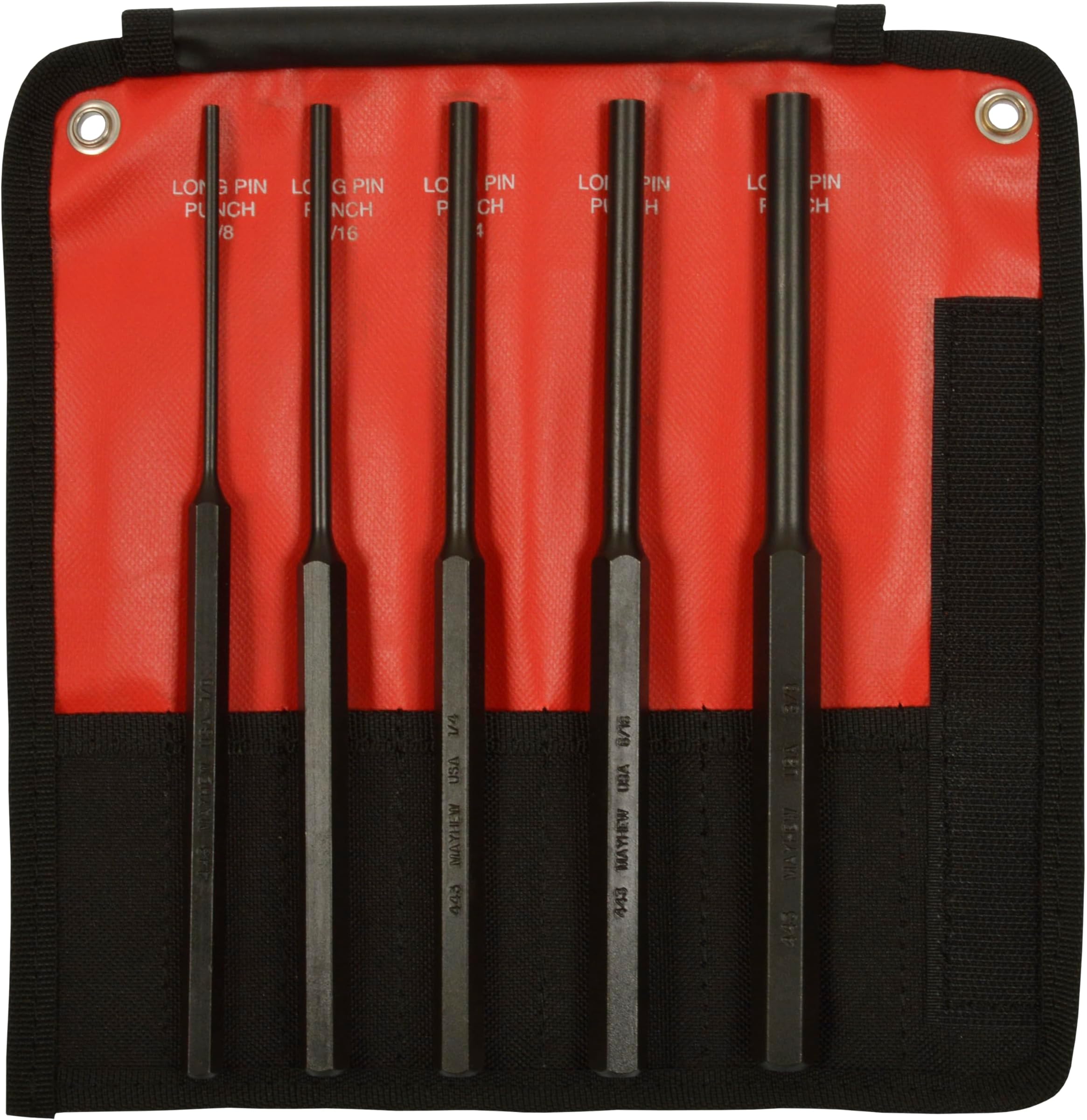Mayhew Pro 62065 5Piece Pin Punch Set with Extra Long Pin Lengths